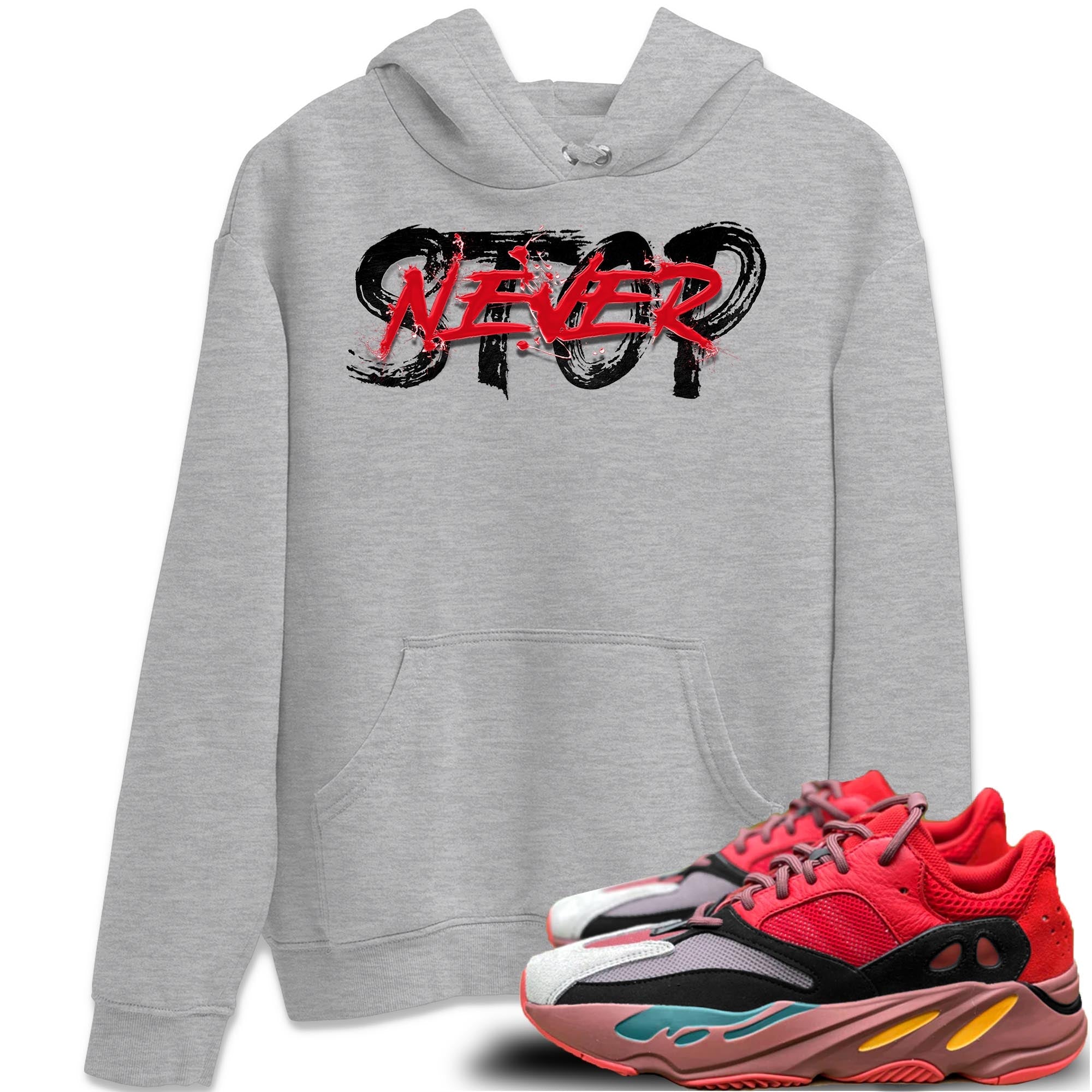 Never Stop Unisex Tops - Yeezy 700 Hi-Res Red