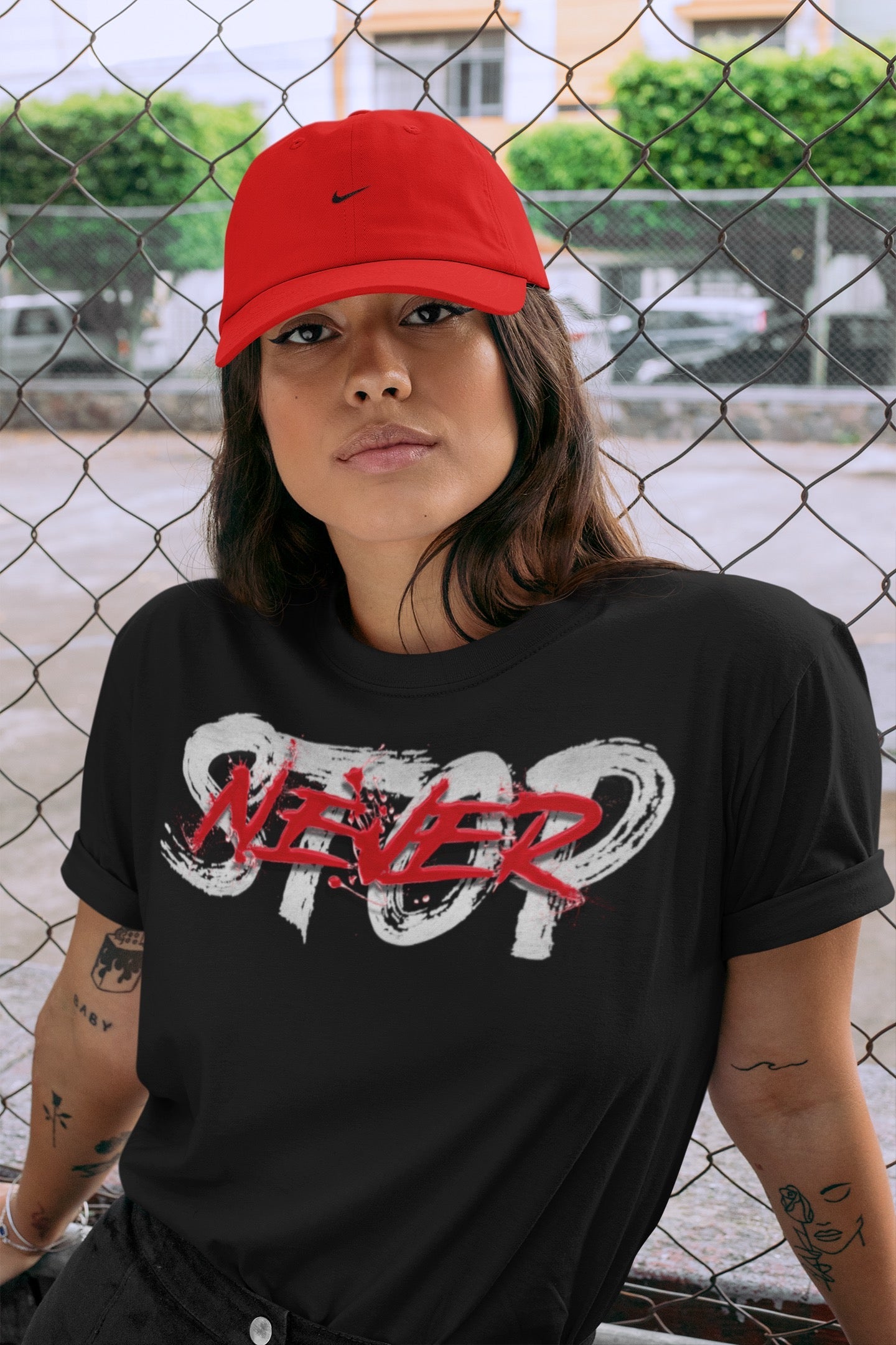 Never Stop Unisex Tops - Yeezy 700 Hi-Res Red