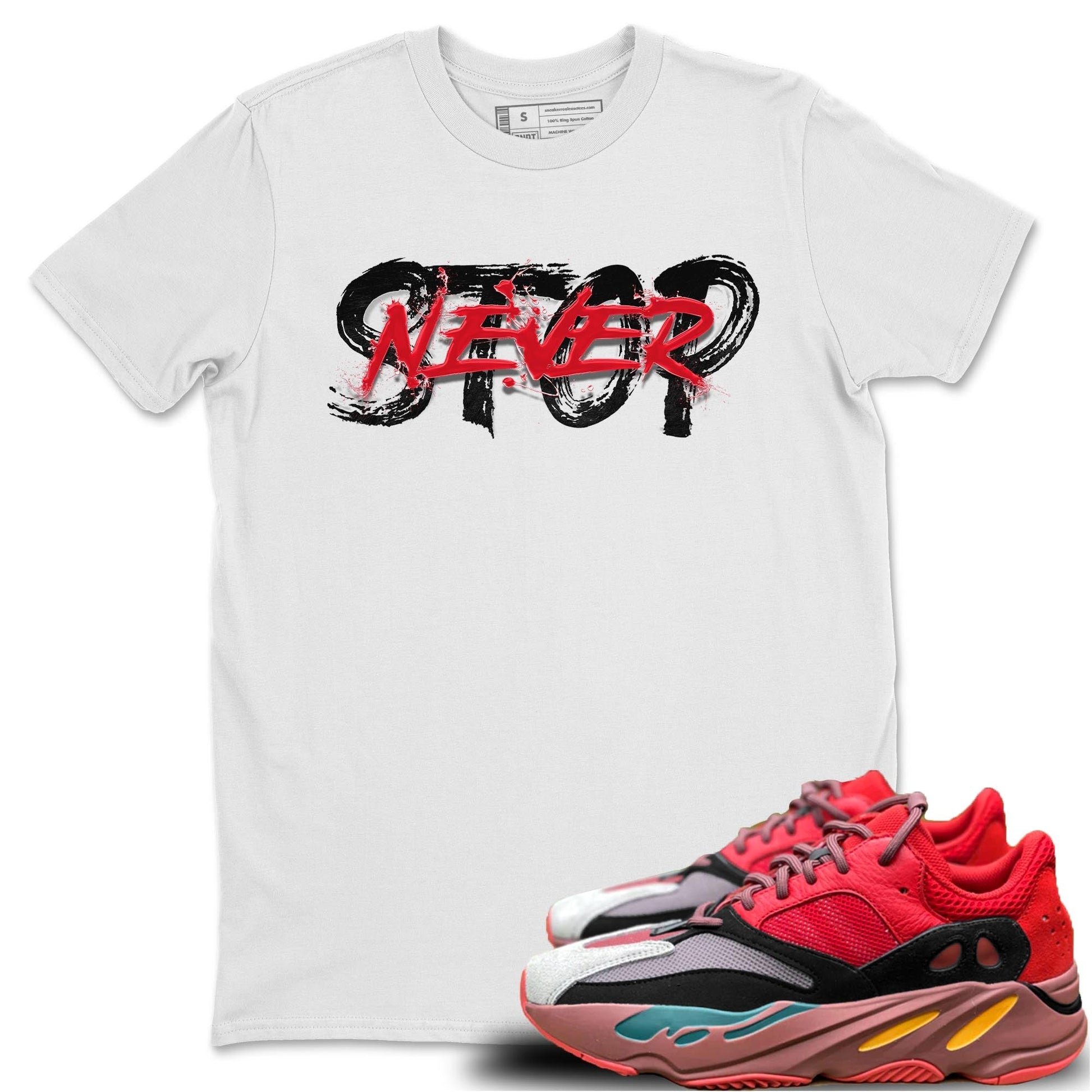 Never Stop Unisex Tops - Yeezy 700 Hi-Res Red