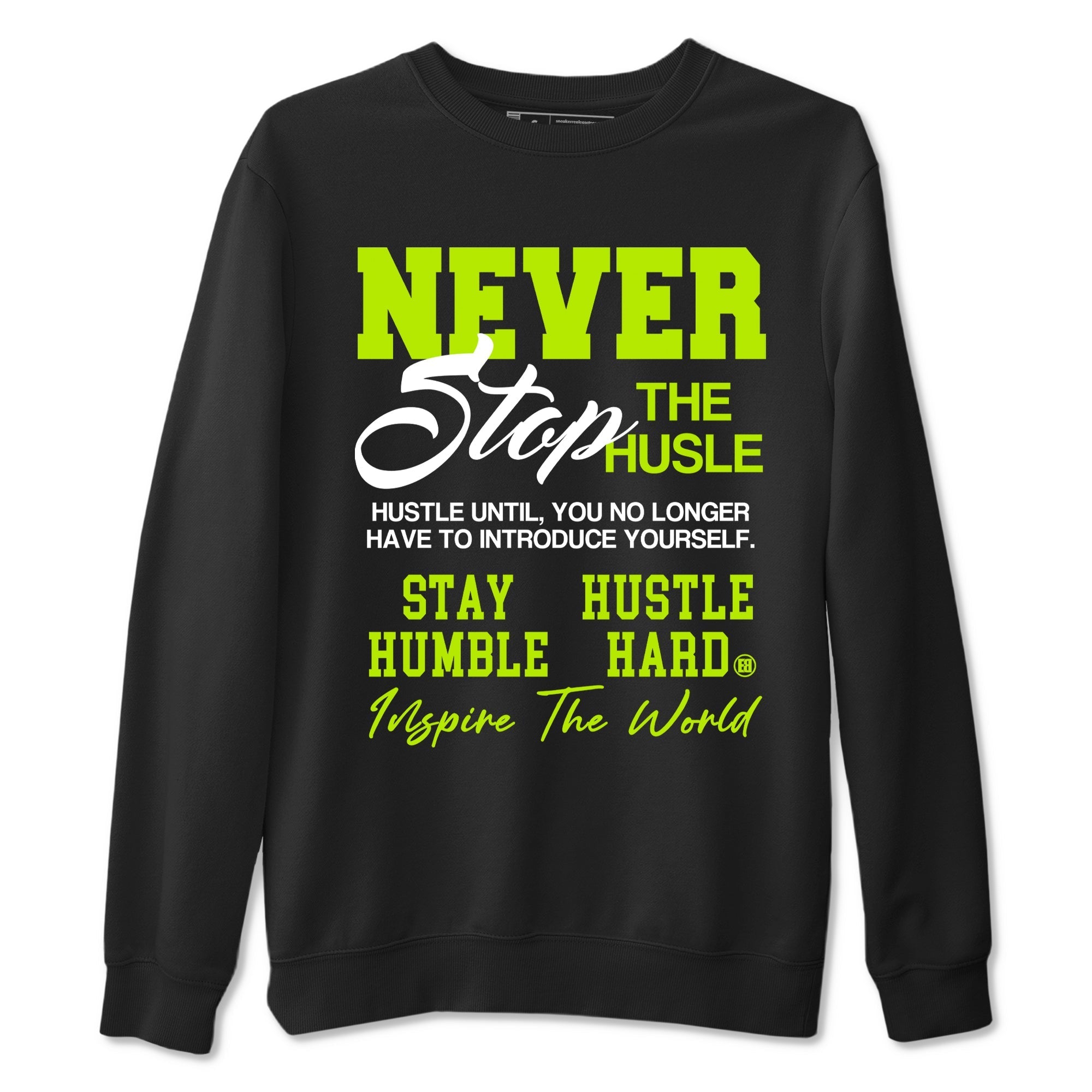 Never Stop The Hustle Sneaker Tees - Air Foamposite One Black Volt