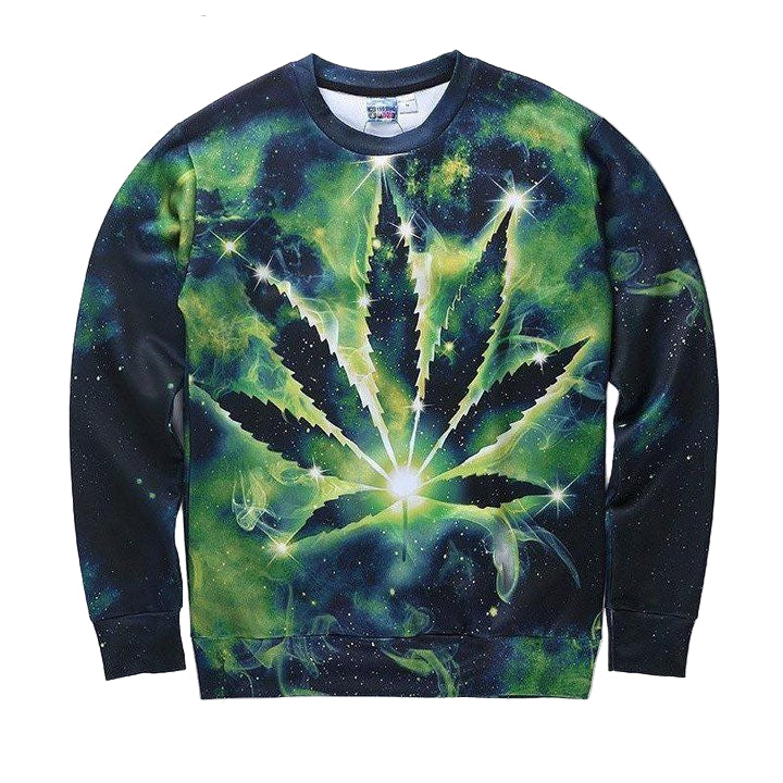 New Arrivals Men Women 3D Sweater Space Galaxy Hoodies Digital Print Green Leaves Autumn Winter Thin Tops Sh4577 ? Usalast