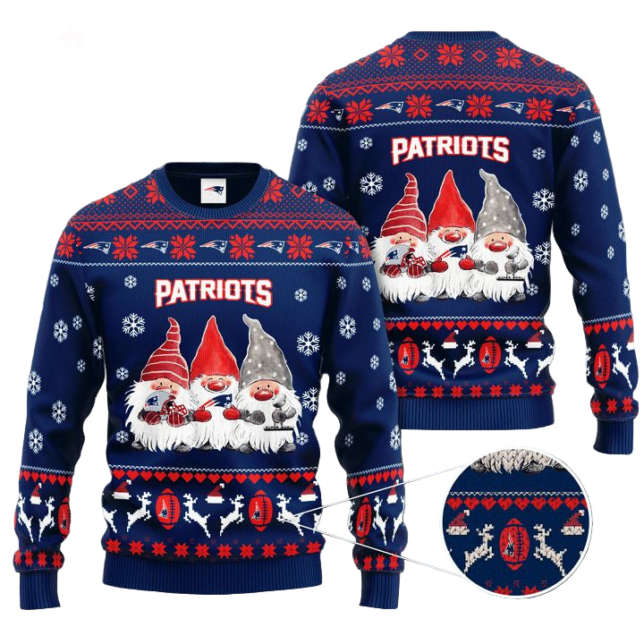 New England Patriots Gnome De Noel Christmas Ugly Sweater ? Usalast
