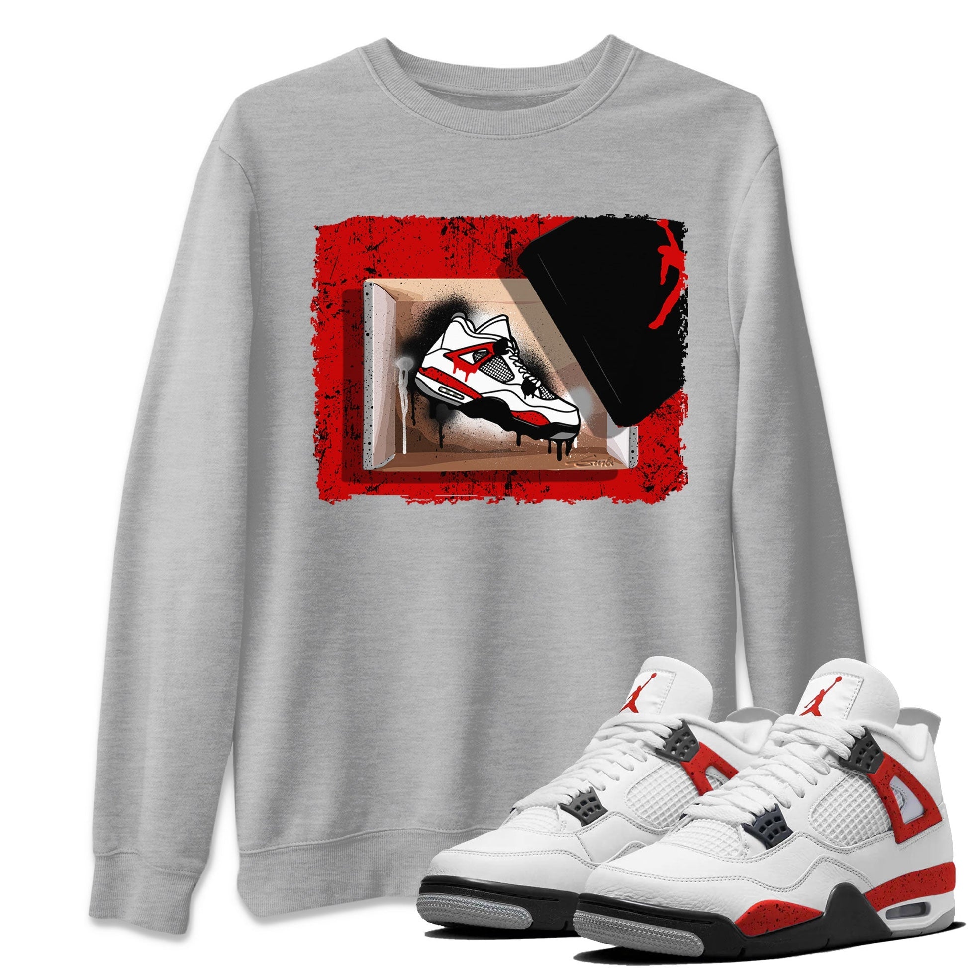 New Kicks Sneaker Tee - Air Jordan 4 Red Cement