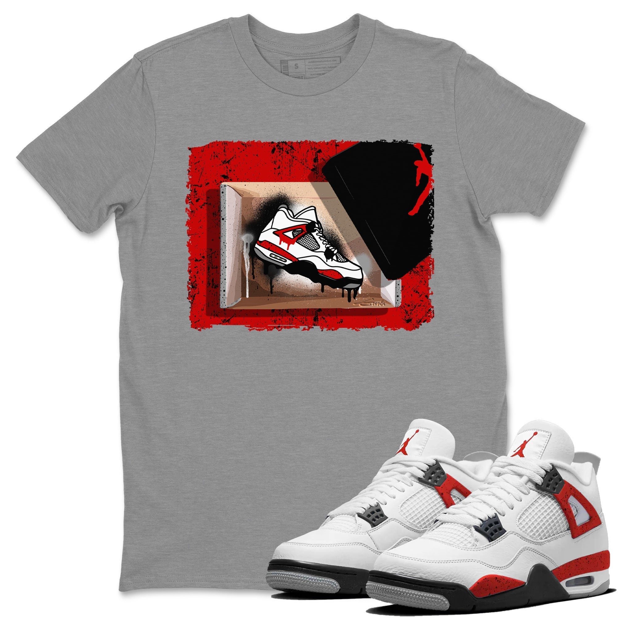 New Kicks Sneaker Tee - Air Jordan 4 Red Cement