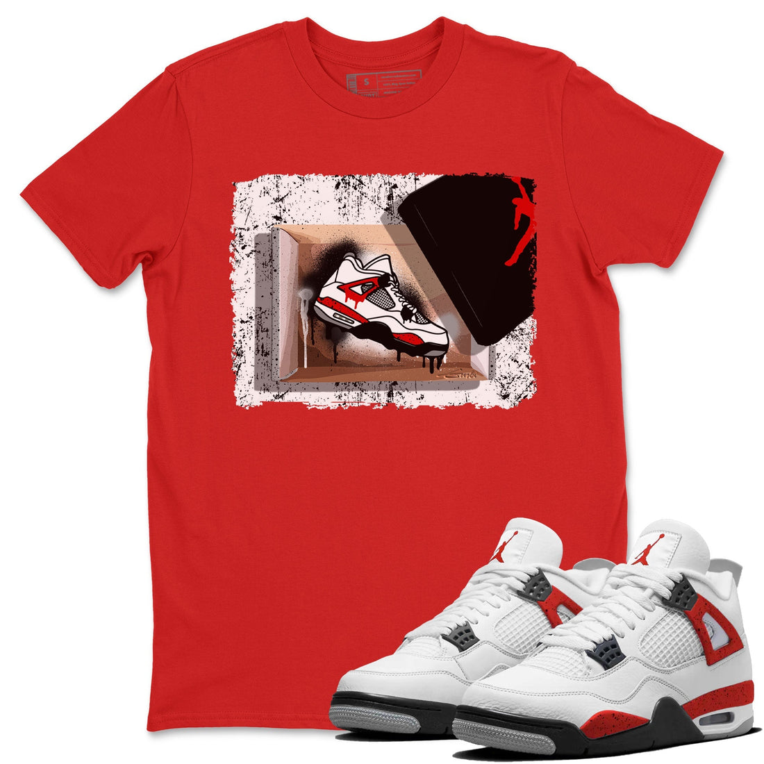 New Kicks Sneaker Tee - Air Jordan 4 Red Cement