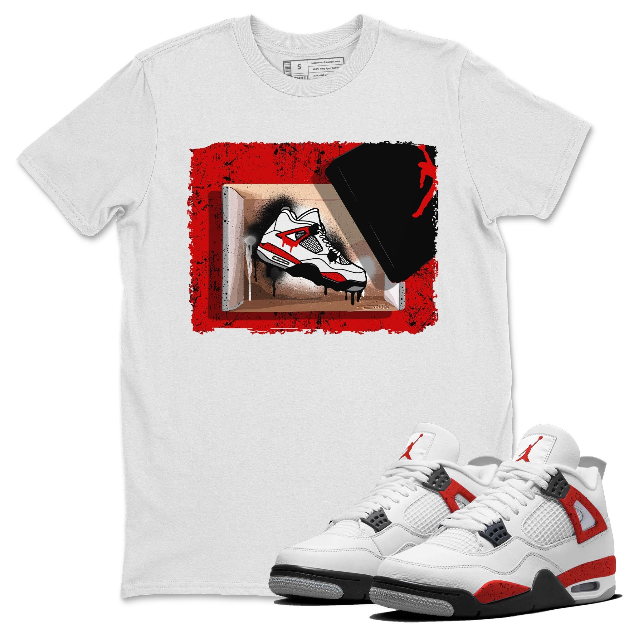 New Kicks Sneaker Tee - Air Jordan 4 Red Cement