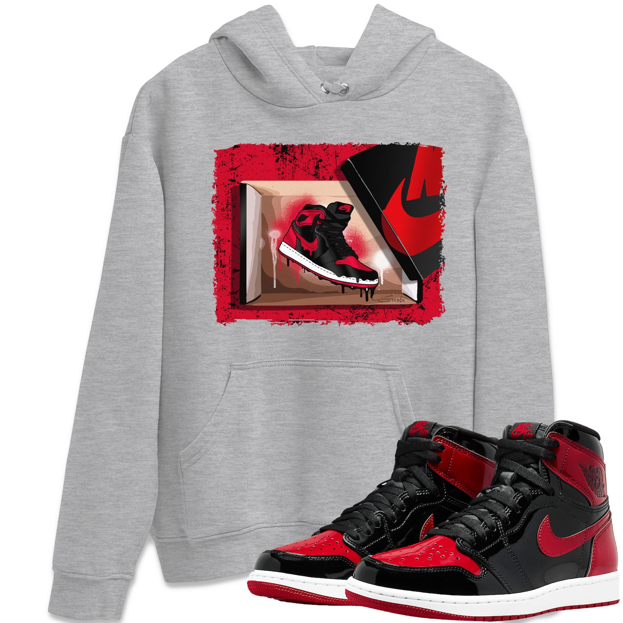 New Kicks Unisex Tops - Air Jordan 1 Bred Patent