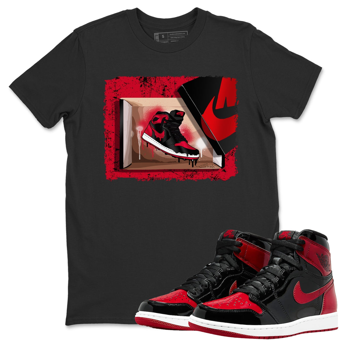 New Kicks Unisex Tops - Air Jordan 1 Bred Patent