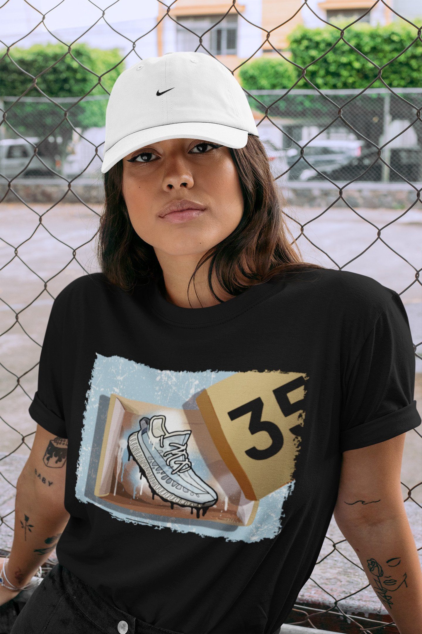 New Kicks Unisex Tops - Yeezy 350 Mono Ice