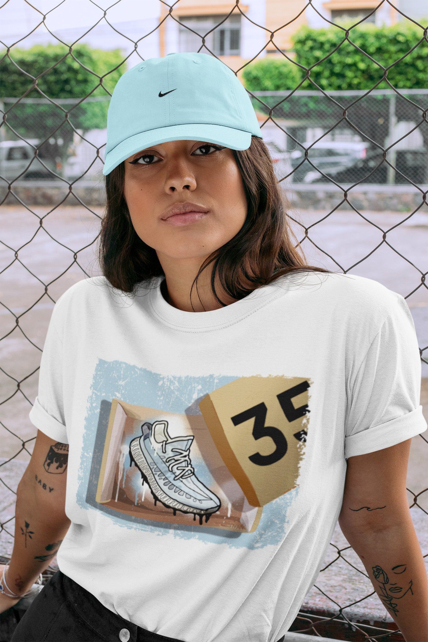 New Kicks Unisex Tops - Yeezy 350 Mono Ice