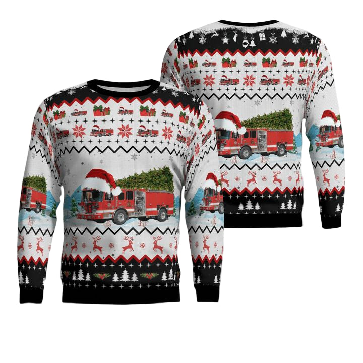New Market Maryland New Market District Volunteer Fire Company Christmas Sweater 3D ? Usalast