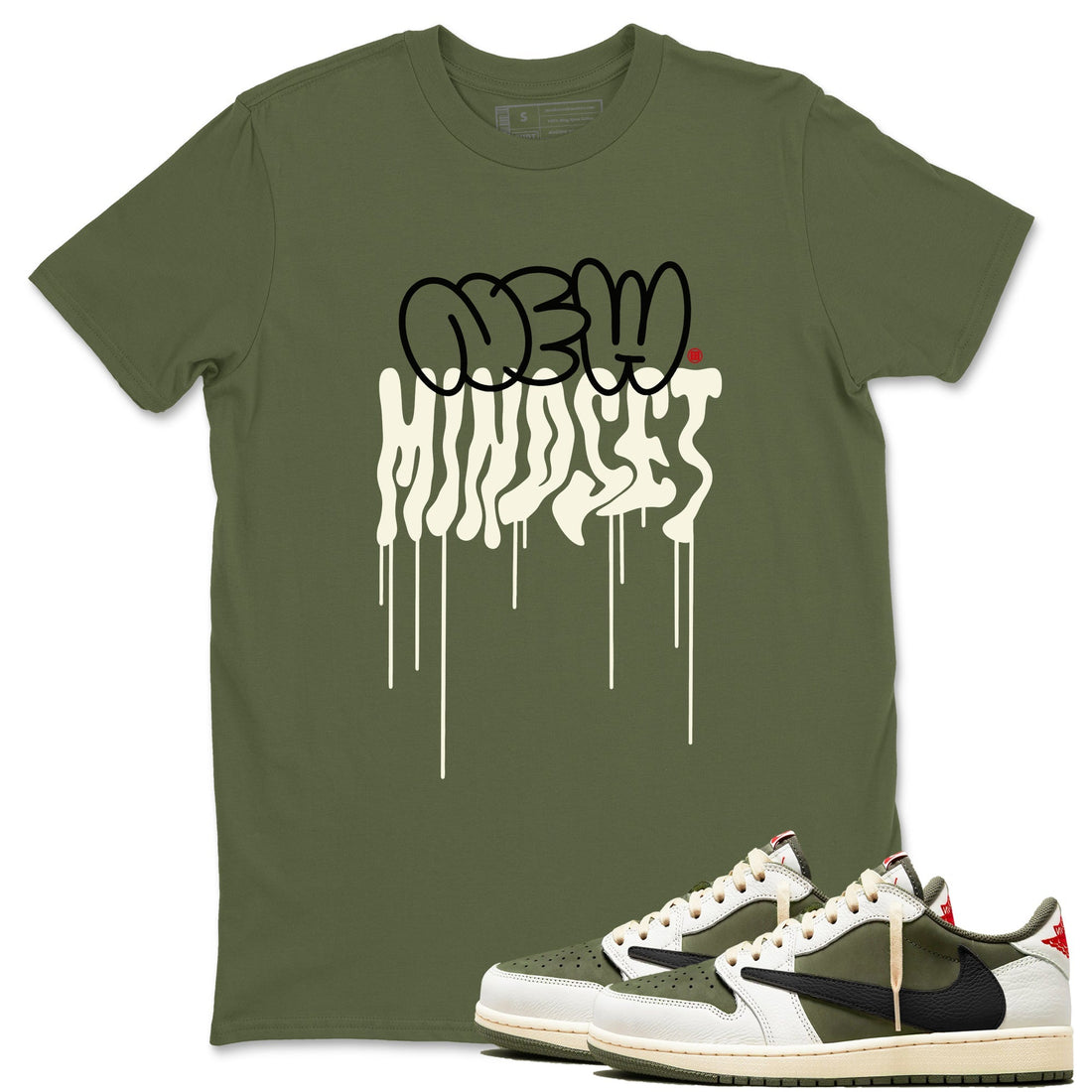 New Mindset Sneaker Tees - Air Jordan 1 Travis Scott Medium Olive