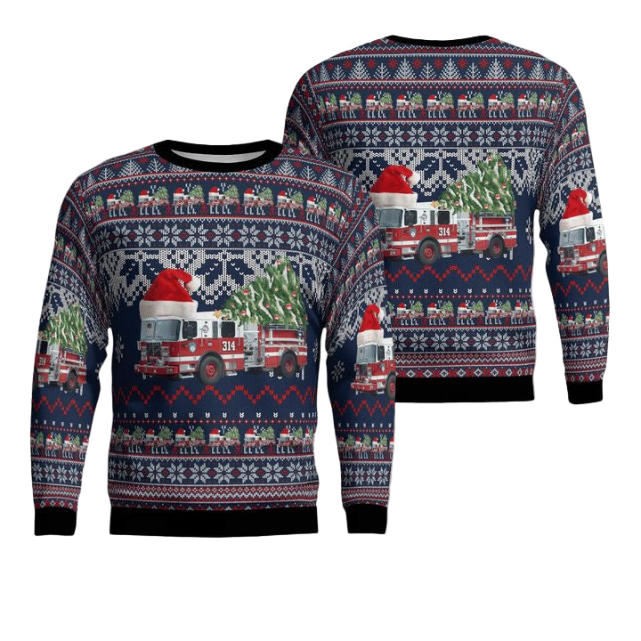 New York Yonkers Fire Department Christmas Sweater 3D ? Usalast
