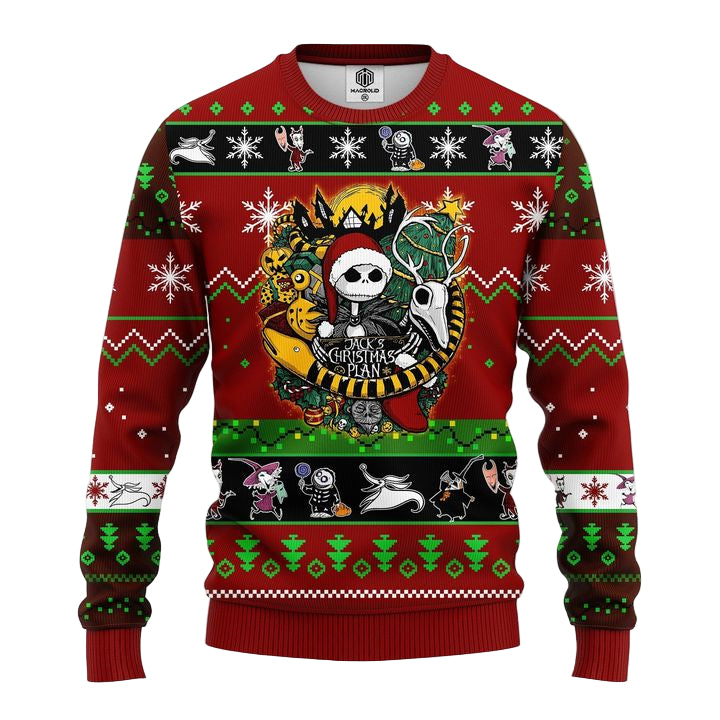 Nightmare Before Christmas Ugly Sweater Red Brown 1 Amazing Gift Idea Thanksgiving Gift ? Usalast