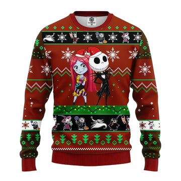 Nightmare Before Christmas Ugly Sweater Red Brown 2 Amazing Gift Idea Thanksgiving Gift ? Usalast