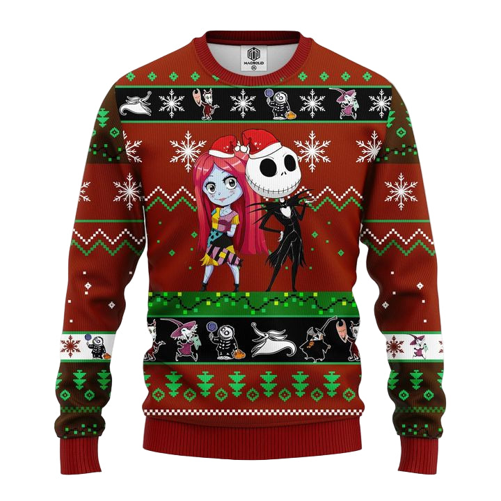 Nightmare Before Christmas Ugly Sweater Red Brown 2 Amazing Gift Idea Thanksgiving Gift ? Usalast