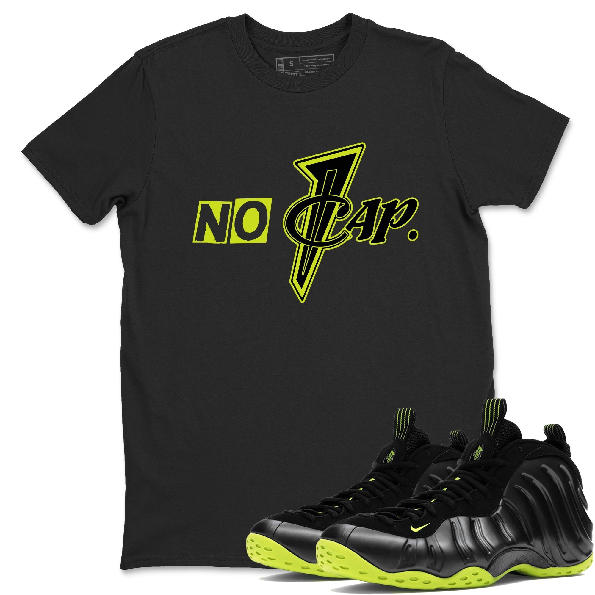 No Cap Sneaker Tees - Air Foamposite One Black Volt