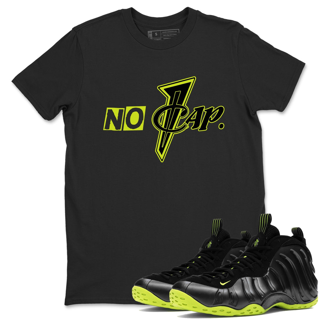 No Cap Sneaker Tees - Air Foamposite One Black Volt