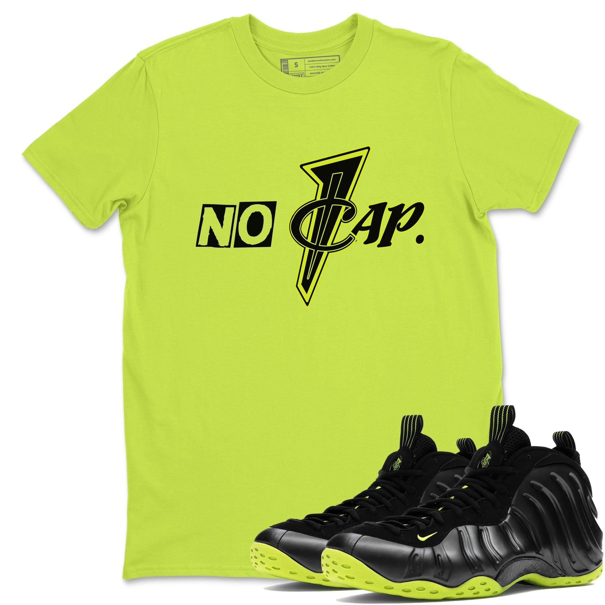 No Cap Sneaker Tees - Air Foamposite One Black Volt