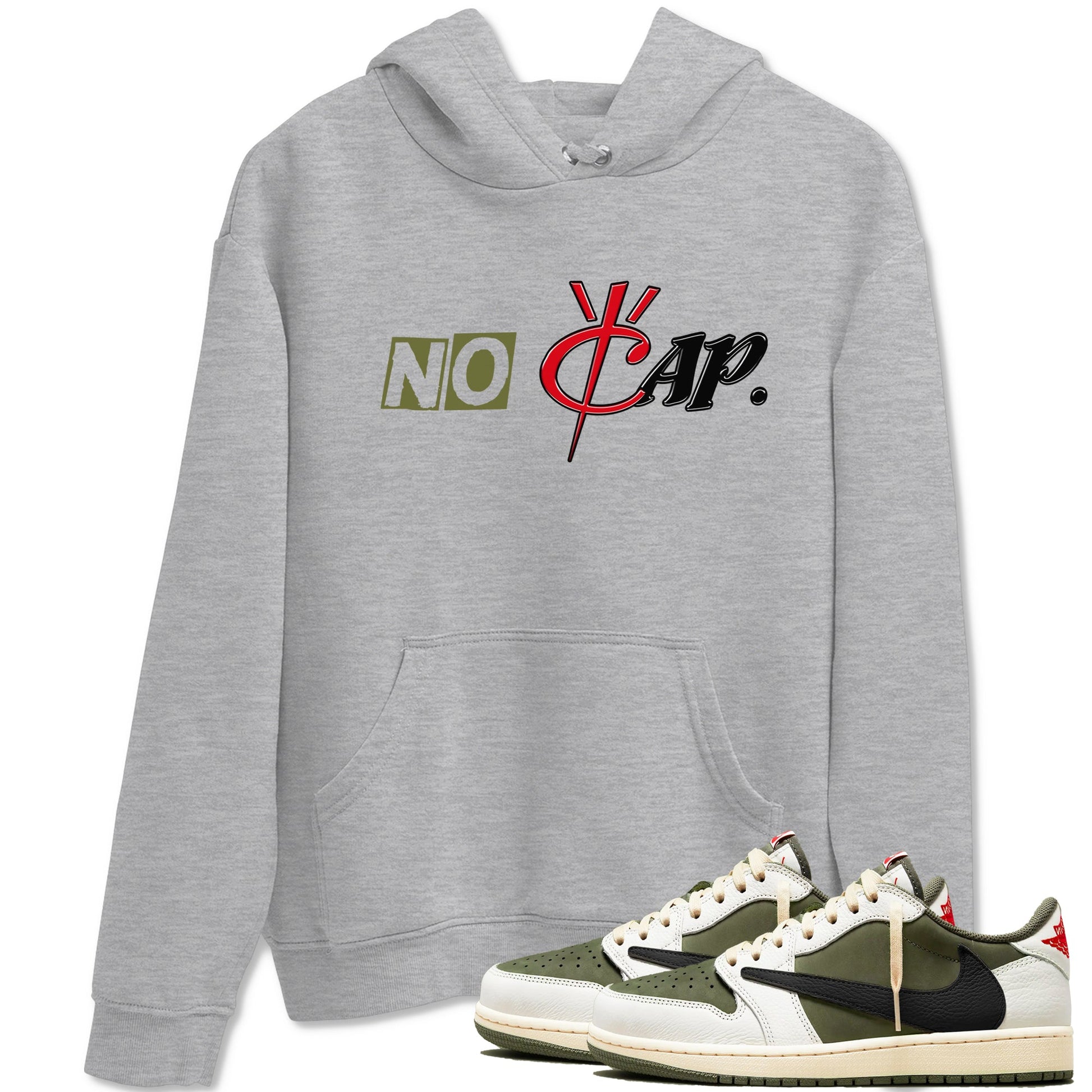 No Cap Sneaker Tees - Air Jordan 1 Travis Scott Medium Olive