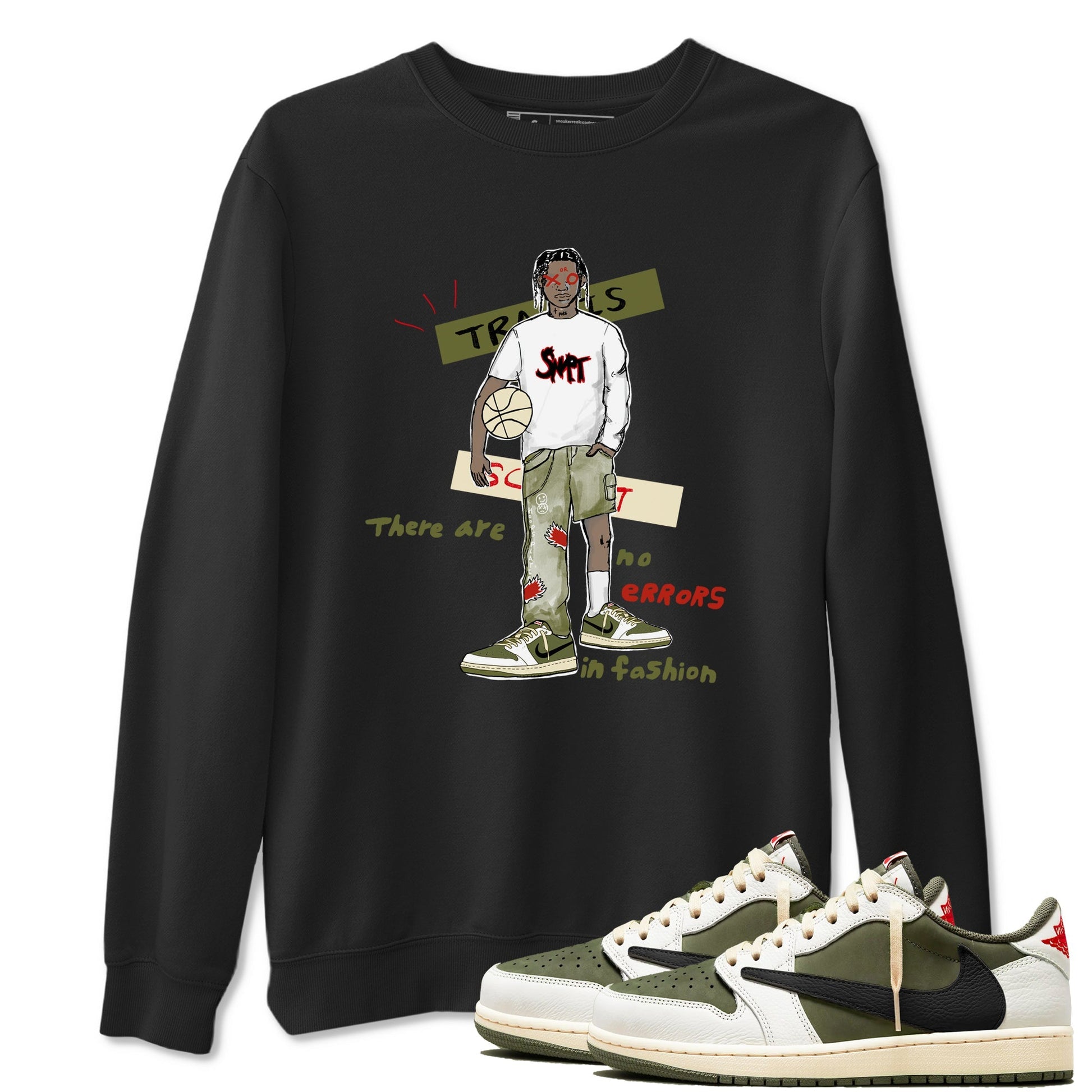 No Errors In Fashion Sneaker Tees - Air Jordan 1 Travis Scott Medium Olive