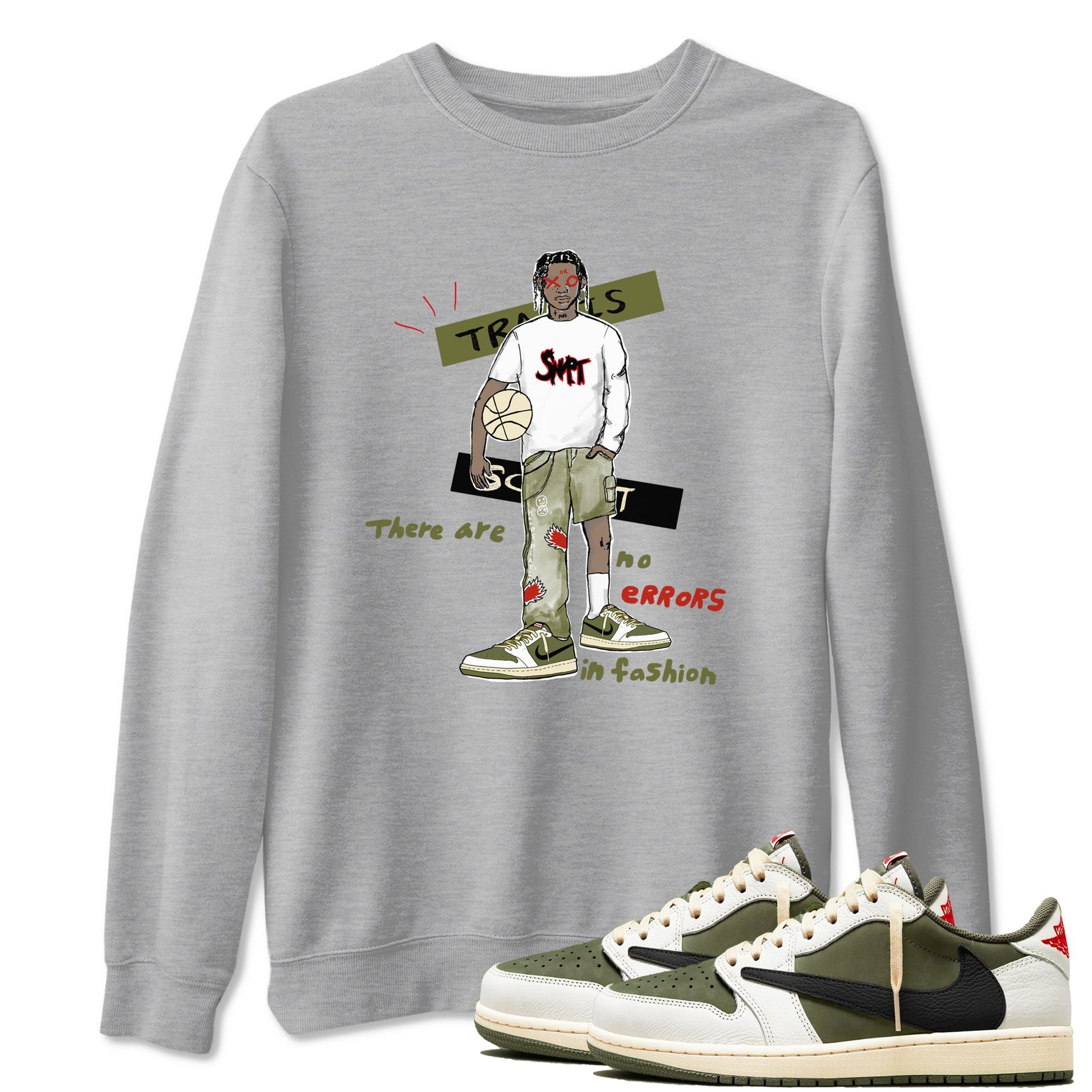 No Errors In Fashion Sneaker Tees - Air Jordan 1 Travis Scott Medium Olive