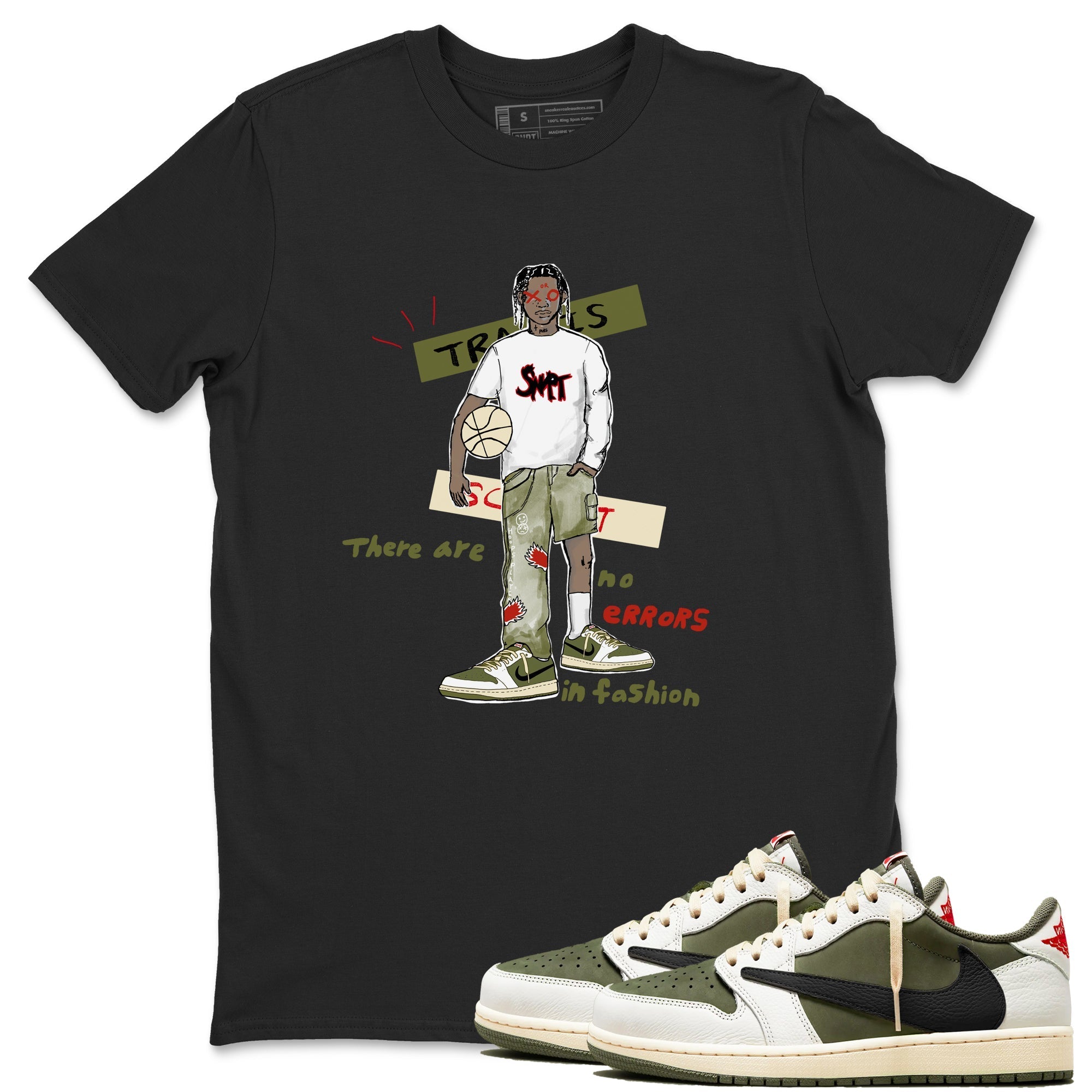 No Errors In Fashion Sneaker Tees - Air Jordan 1 Travis Scott Medium Olive