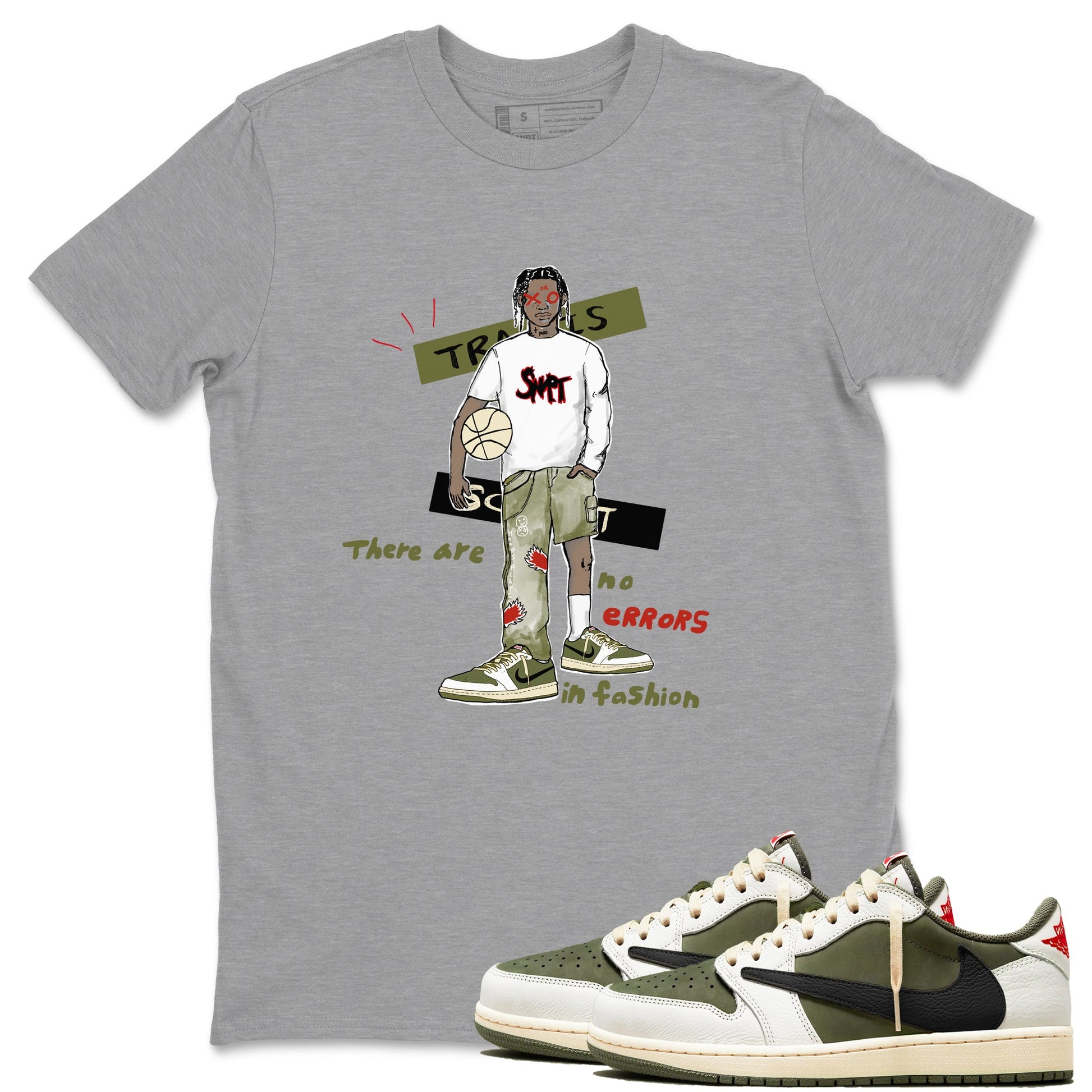 No Errors In Fashion Sneaker Tees - Air Jordan 1 Travis Scott Medium Olive