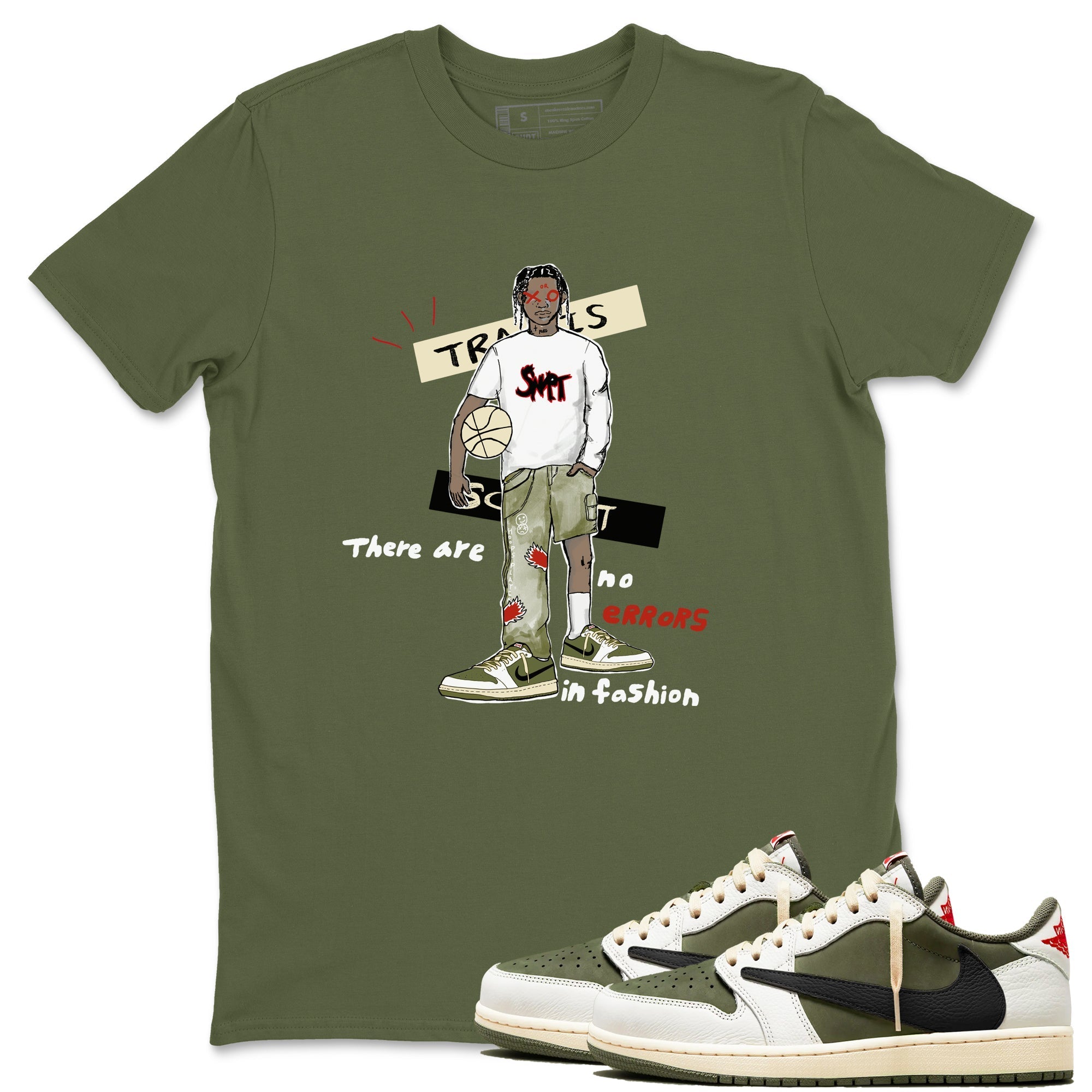 No Errors In Fashion Sneaker Tees - Air Jordan 1 Travis Scott Medium Olive