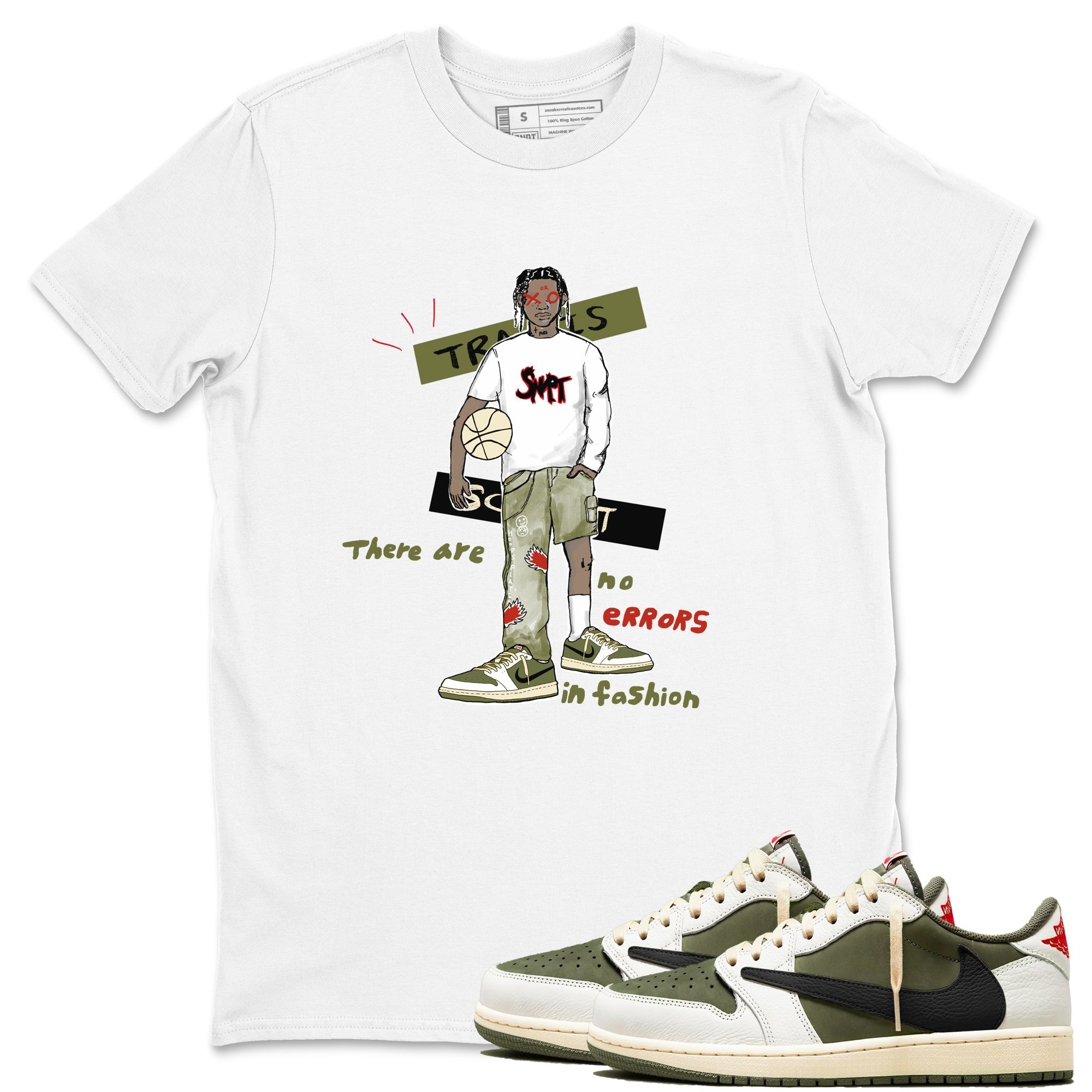 No Errors In Fashion Sneaker Tees - Air Jordan 1 Travis Scott Medium Olive
