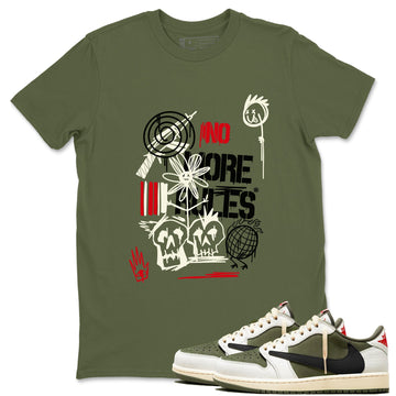 No More Rules Sneaker Tees - Air Jordan 1 Travis Scott Medium Olive