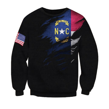 North Carolina American Flag Logo Sweater North Carolina State Pride Gift For Men ? Usalast