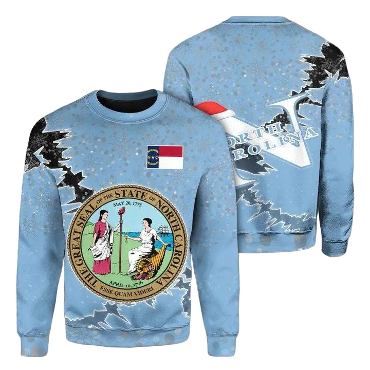 North Carolina Christmas Coat Of Arms Sweater X Style J78 ? Usalast