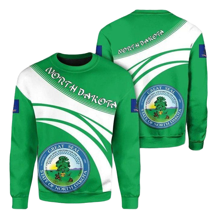 North Dakota Coat Of Arms Sweater Cricket Style J5W ? Usalast