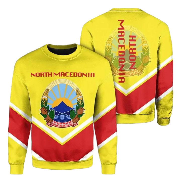 North Macedonia Coat Of Arms Sweater Lucian Style J5W ? Usalast