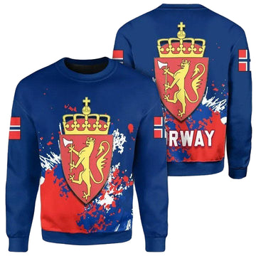 Norway Coat Of Arms Sweater Spaint Style J8W ? Usalast