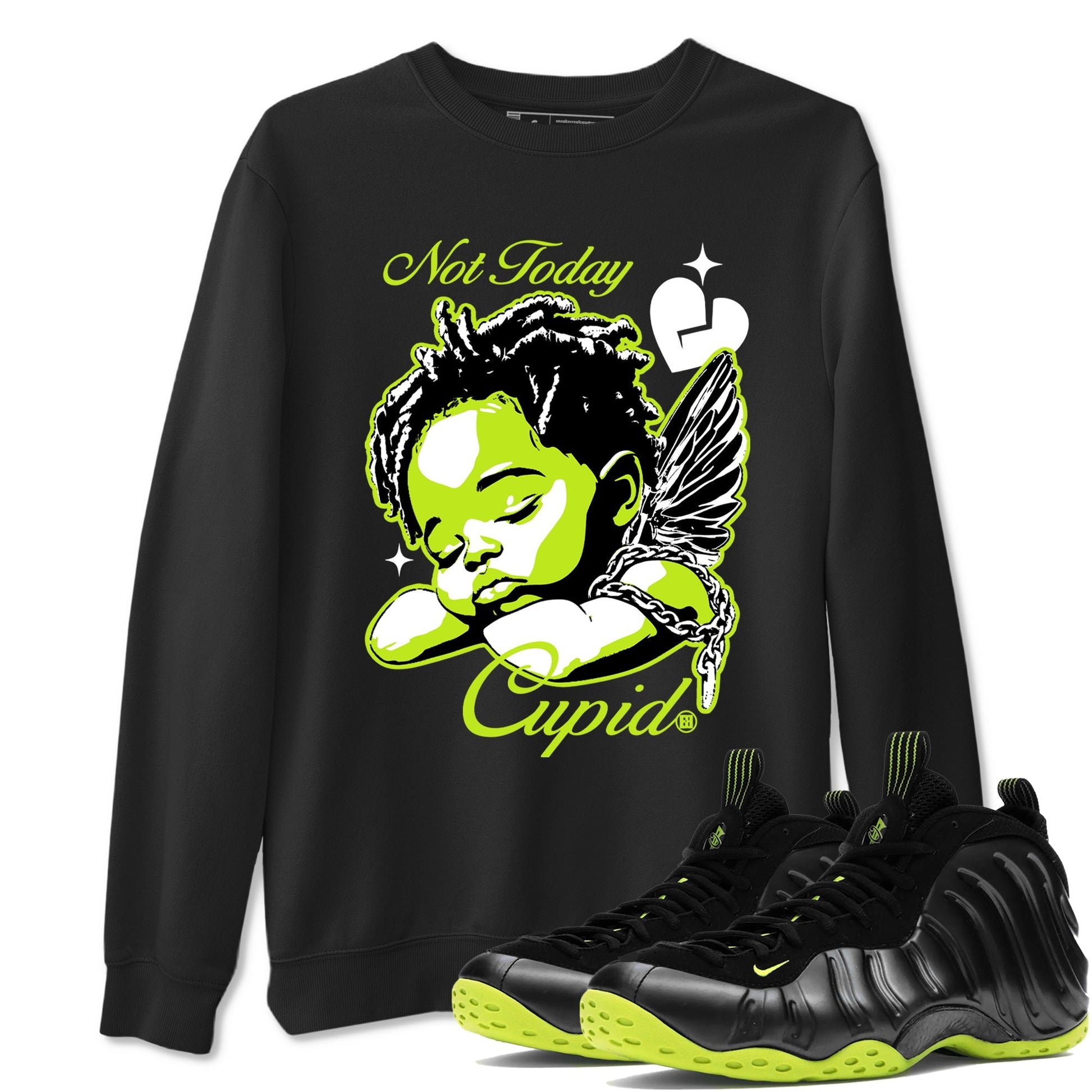 Not Today Cupid Sneaker Tees - Air Foamposite One Black Volt