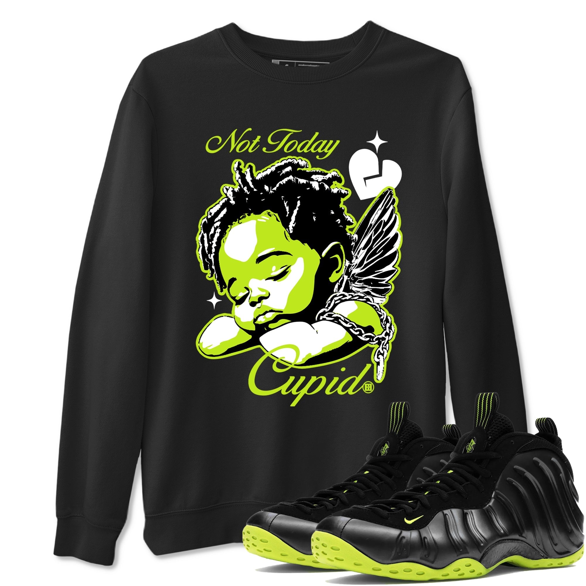 Not Today Cupid Sneaker Tees - Air Foamposite One Black Volt