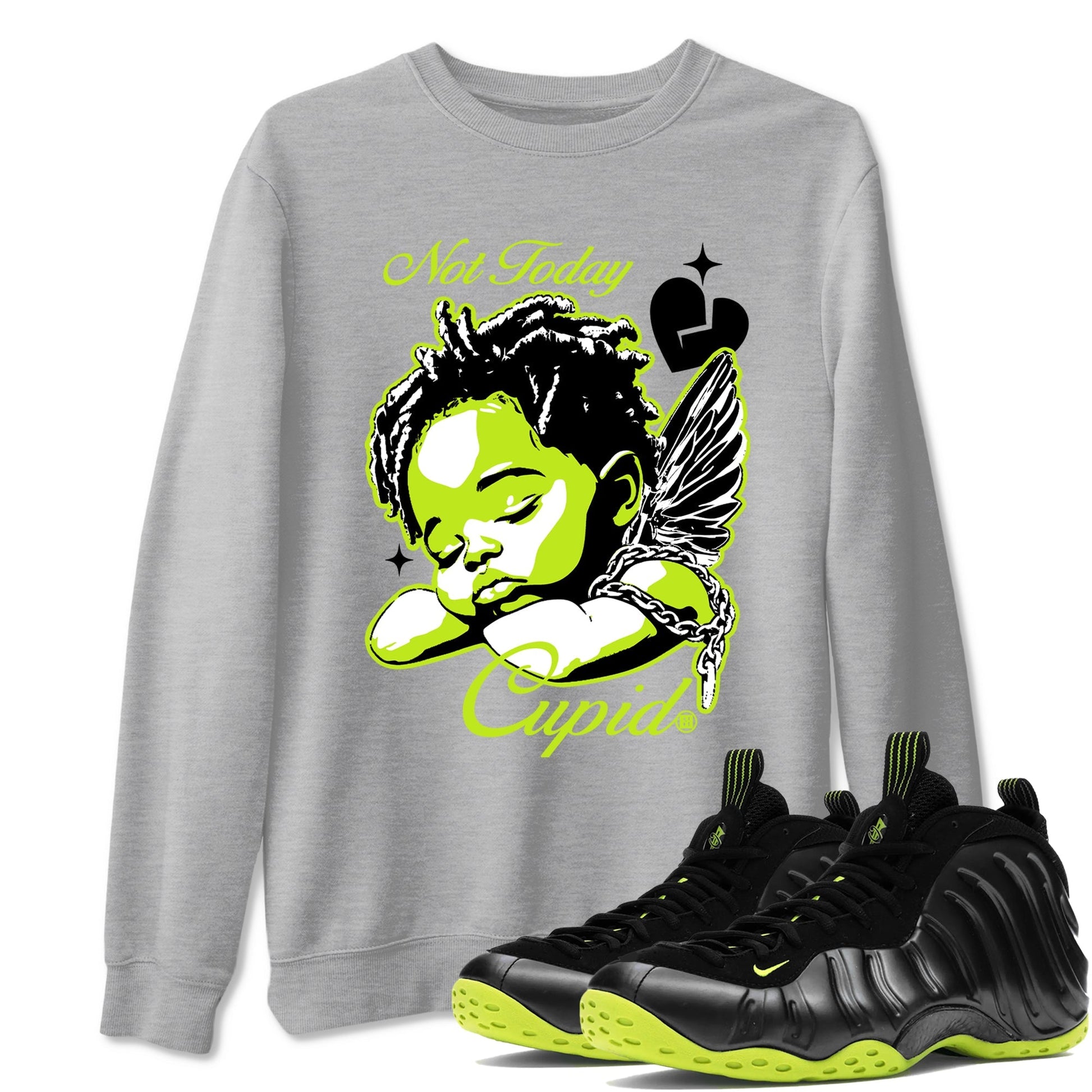 Not Today Cupid Sneaker Tees - Air Foamposite One Black Volt