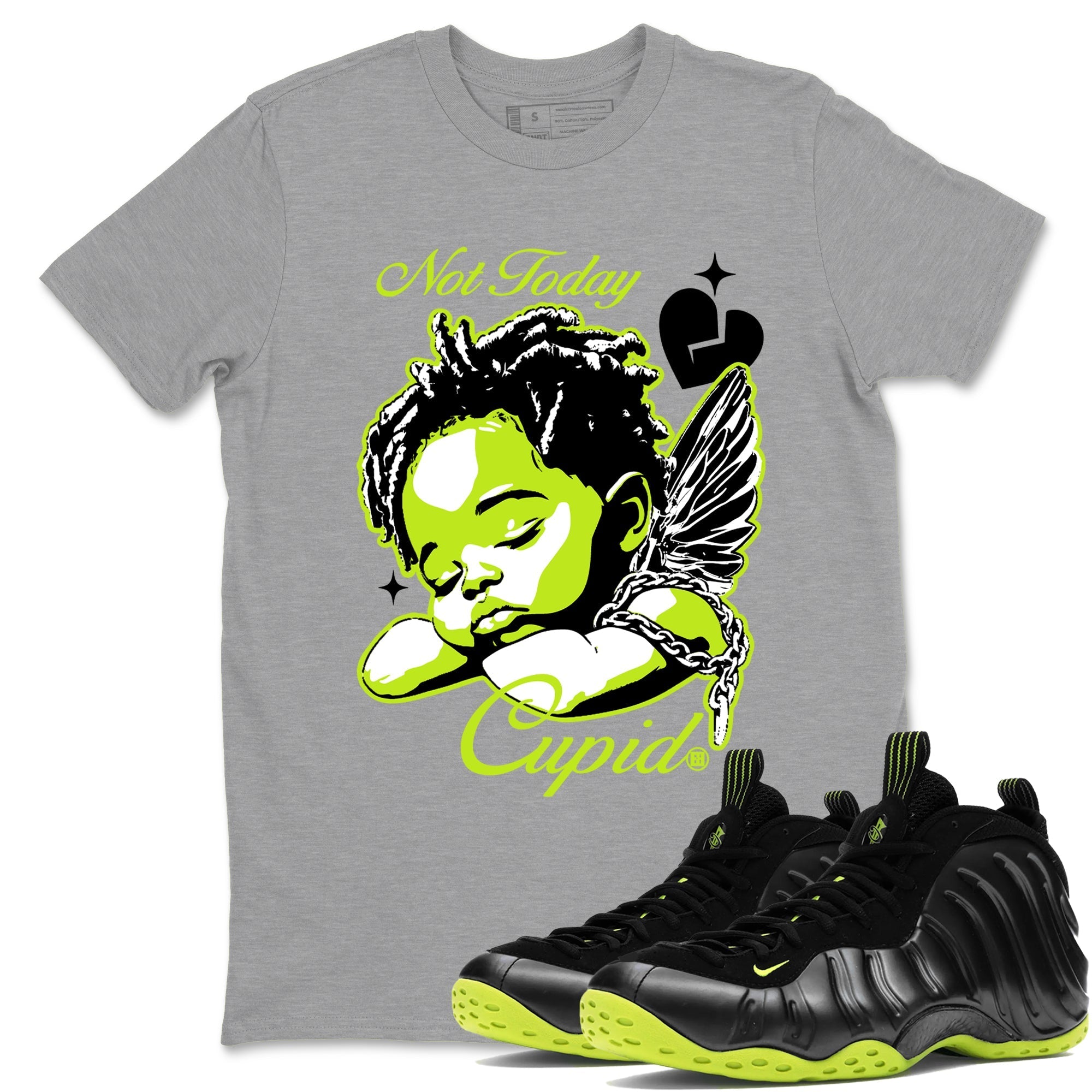 Not Today Cupid Sneaker Tees - Air Foamposite One Black Volt