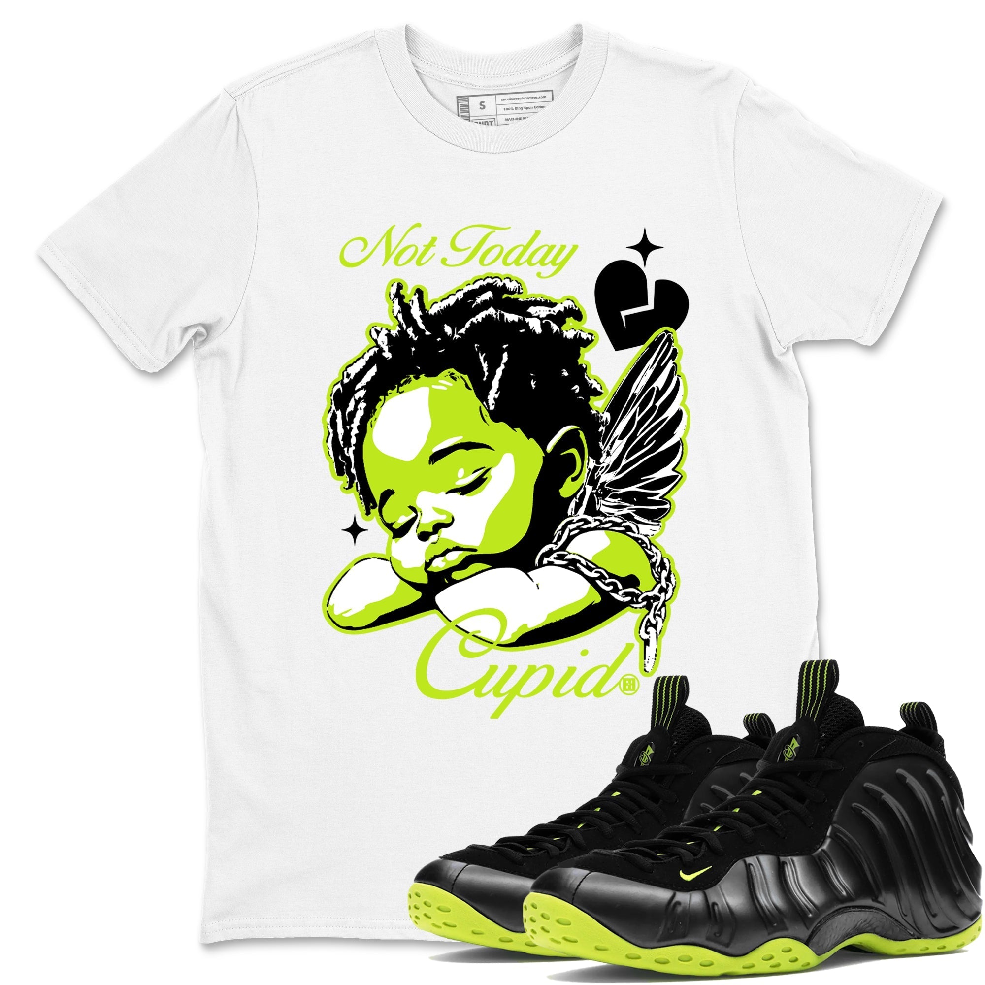Not Today Cupid Sneaker Tees - Air Foamposite One Black Volt