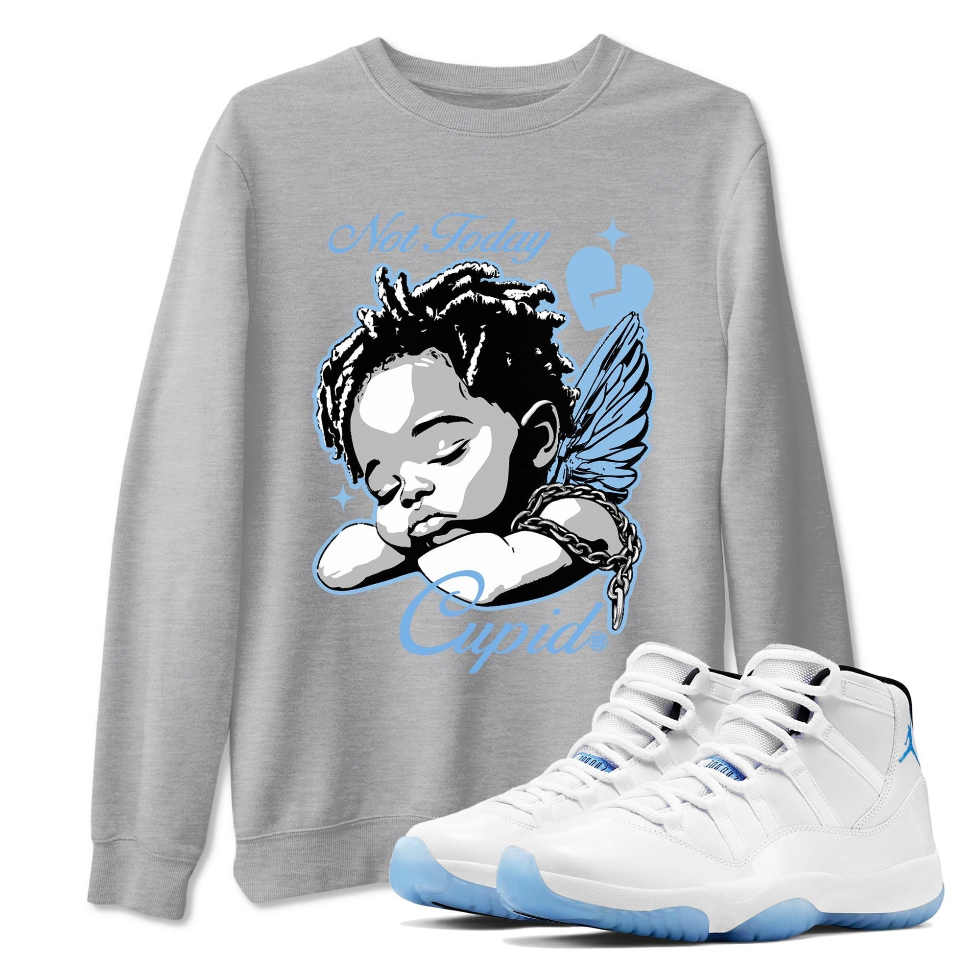 Not Today Cupid Sneaker Tees - Air Jordan 11 Legend Blue