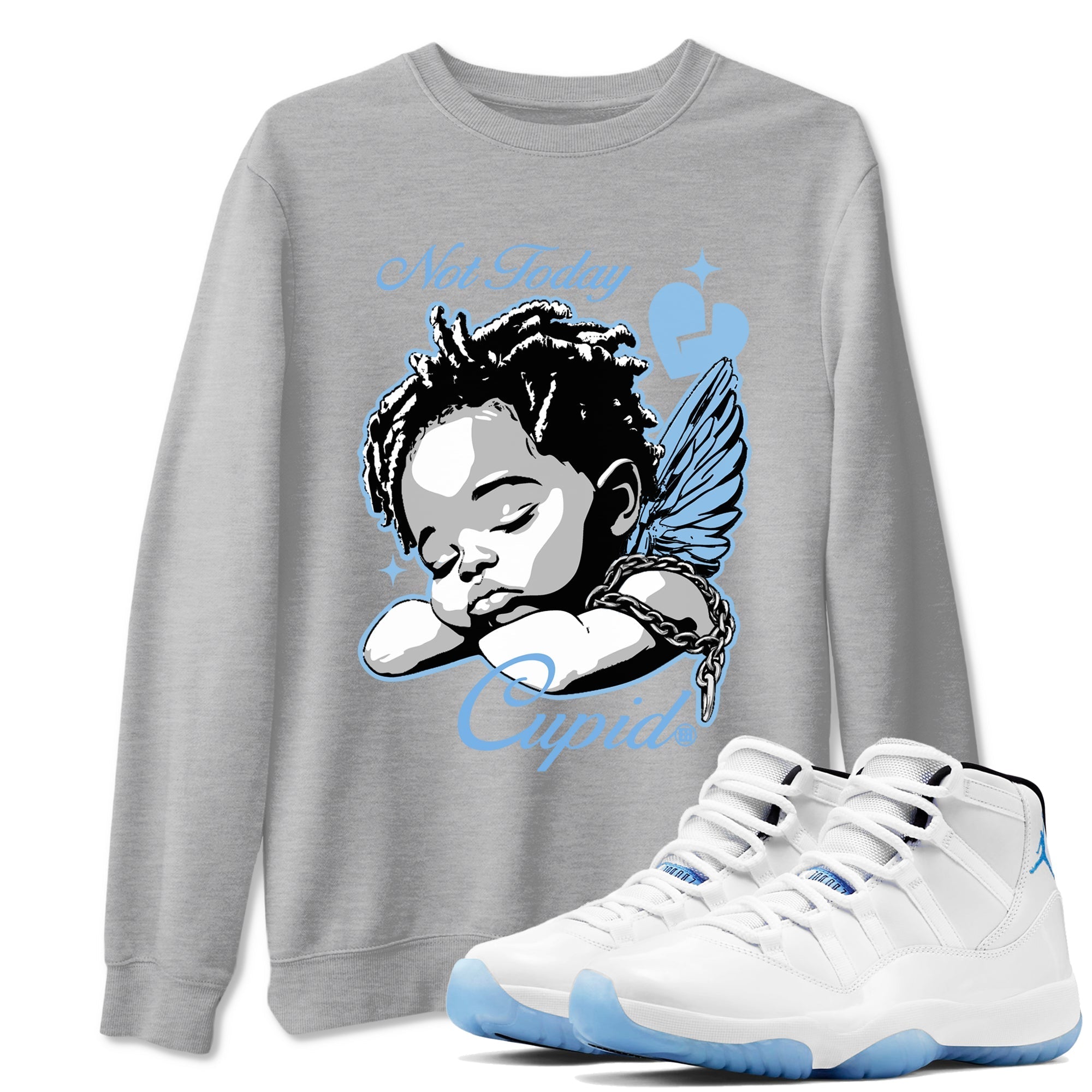 Not Today Cupid Sneaker Tees - Air Jordan 11 Legend Blue