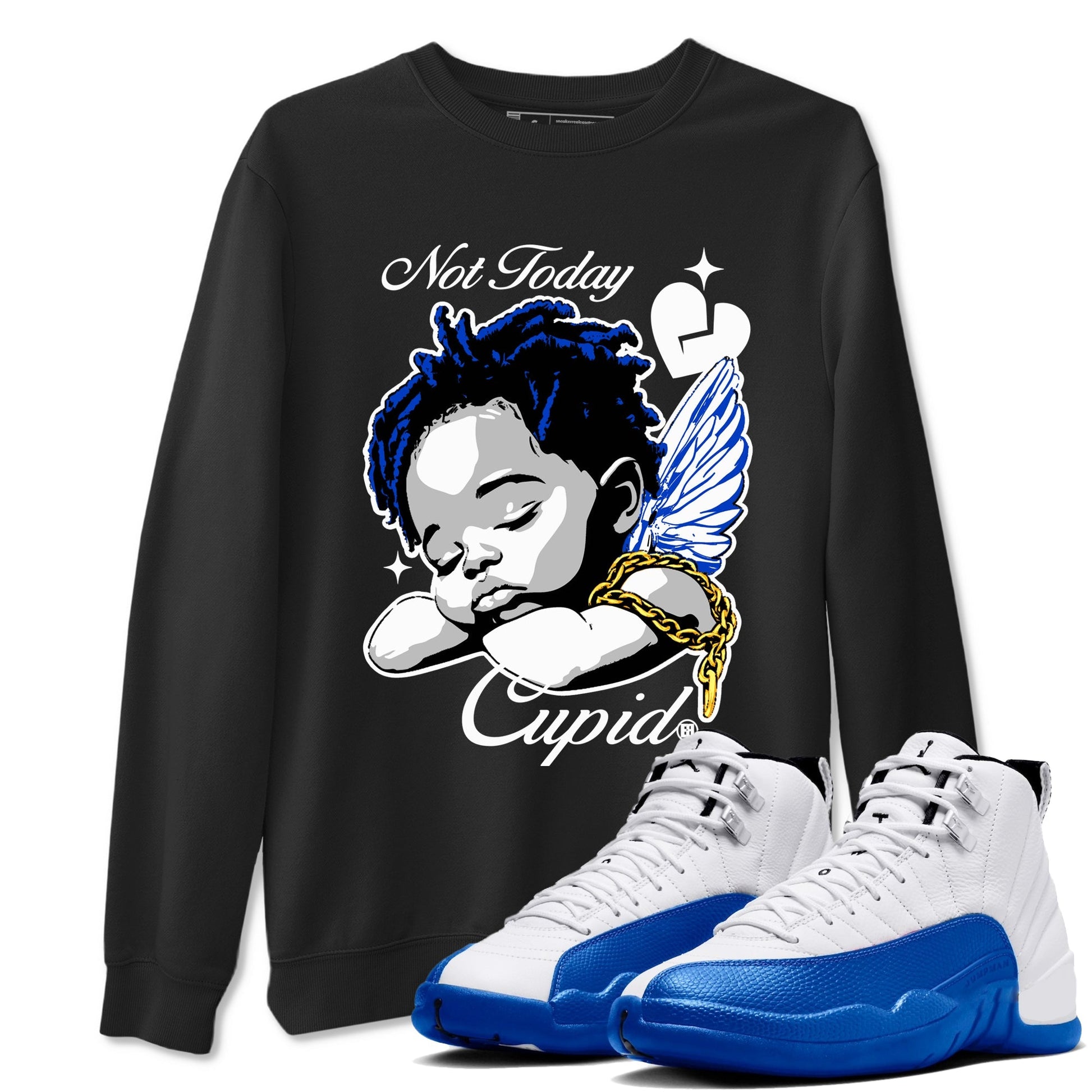 Not Today Cupid Sneaker Tees - Air Jordan 12 Blueberry