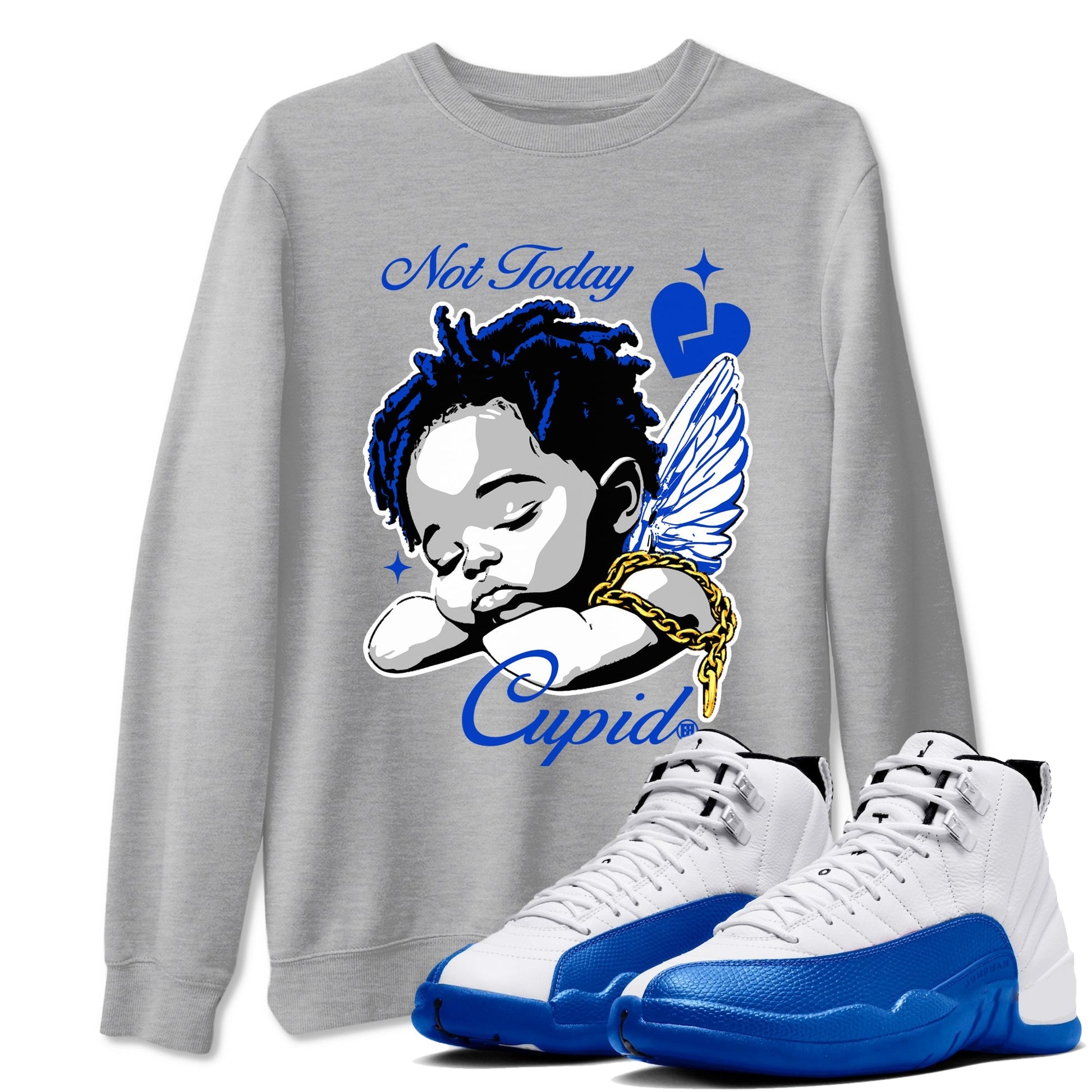 Not Today Cupid Sneaker Tees - Air Jordan 12 Blueberry