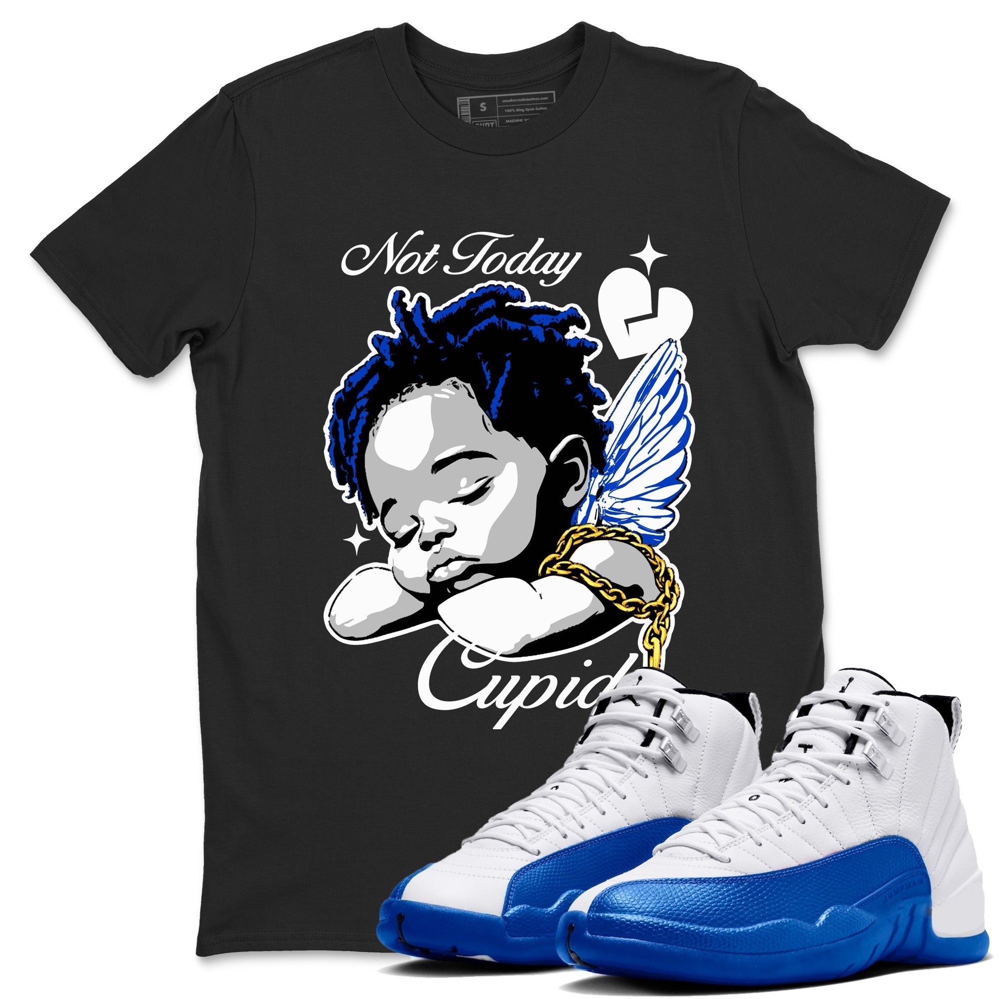 Not Today Cupid Sneaker Tees - Air Jordan 12 Blueberry