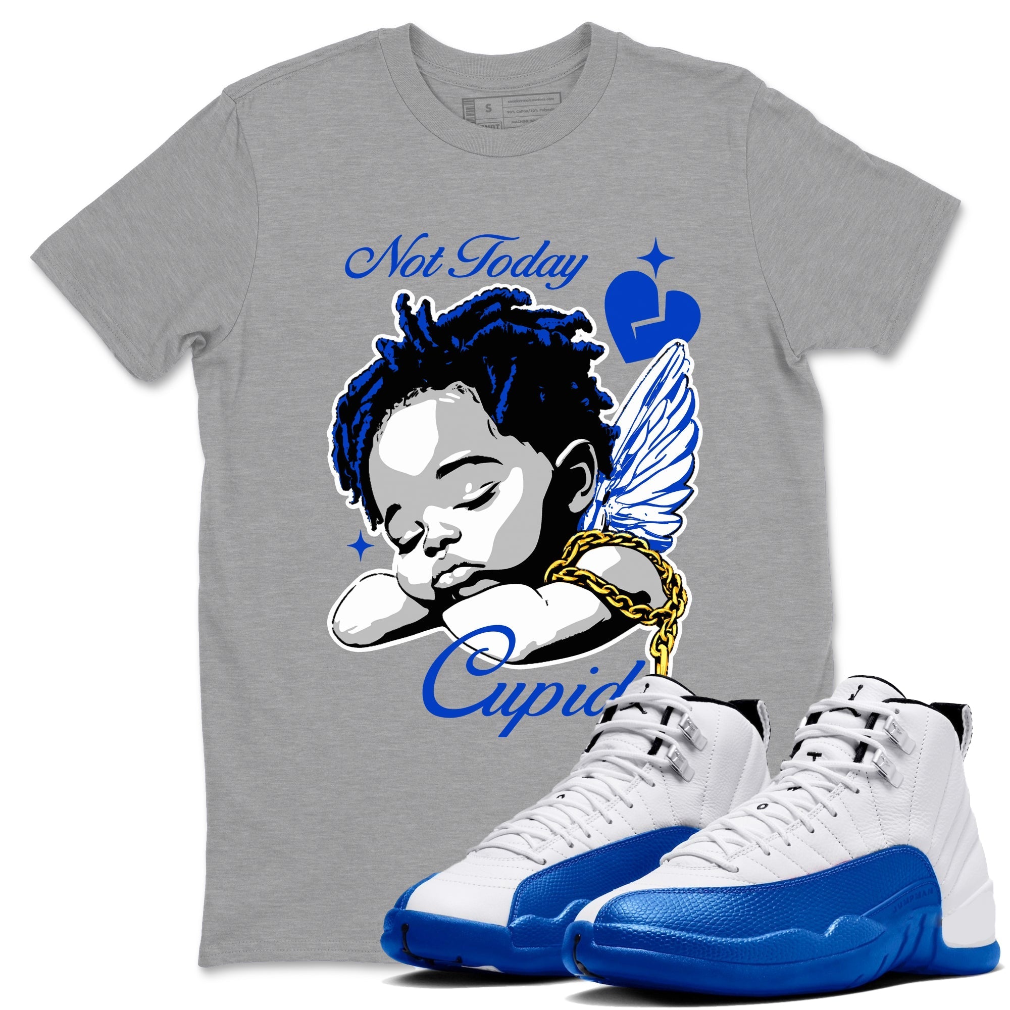 Not Today Cupid Sneaker Tees - Air Jordan 12 Blueberry