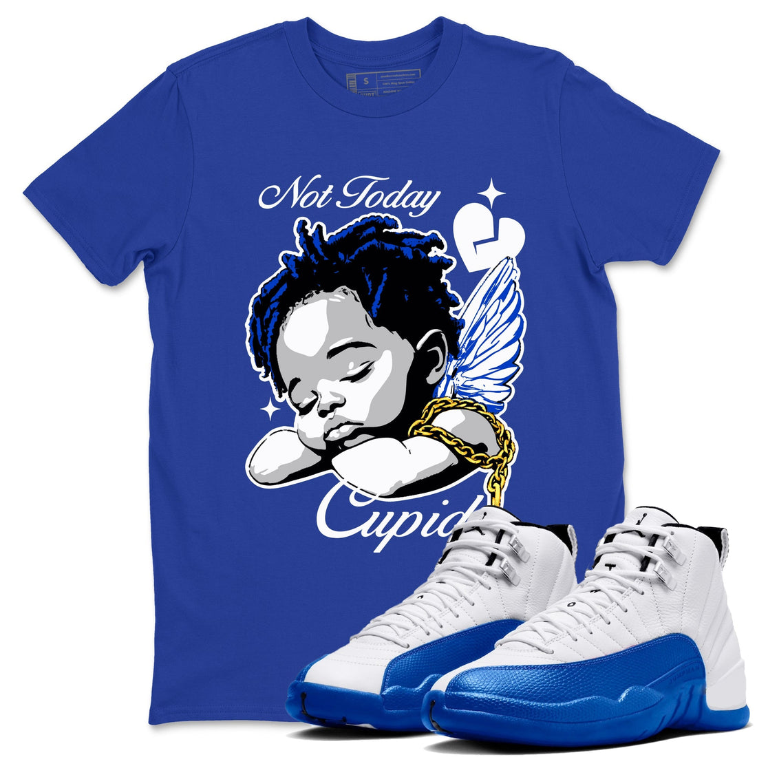 Not Today Cupid Sneaker Tees - Air Jordan 12 Blueberry