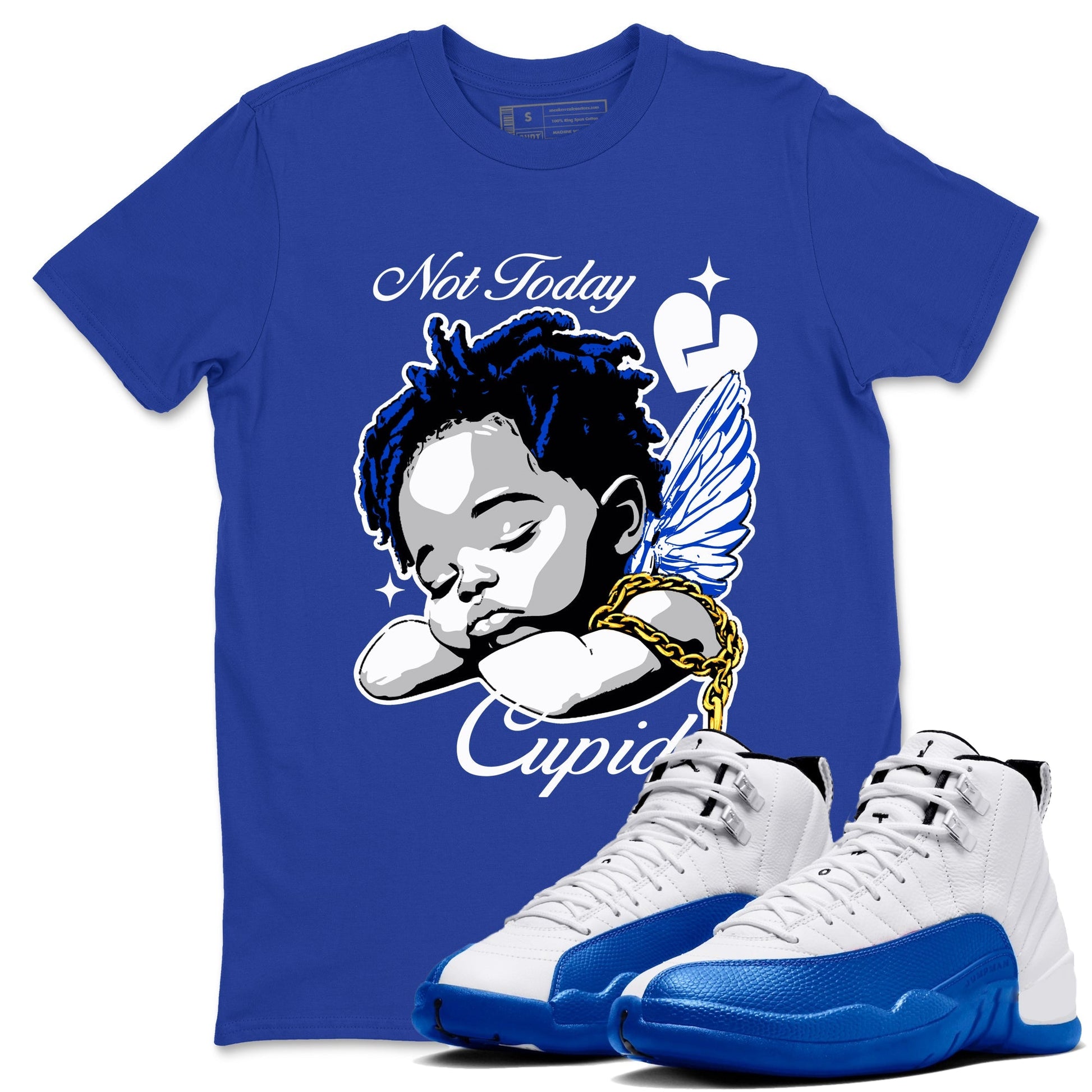Not Today Cupid Sneaker Tees - Air Jordan 12 Blueberry