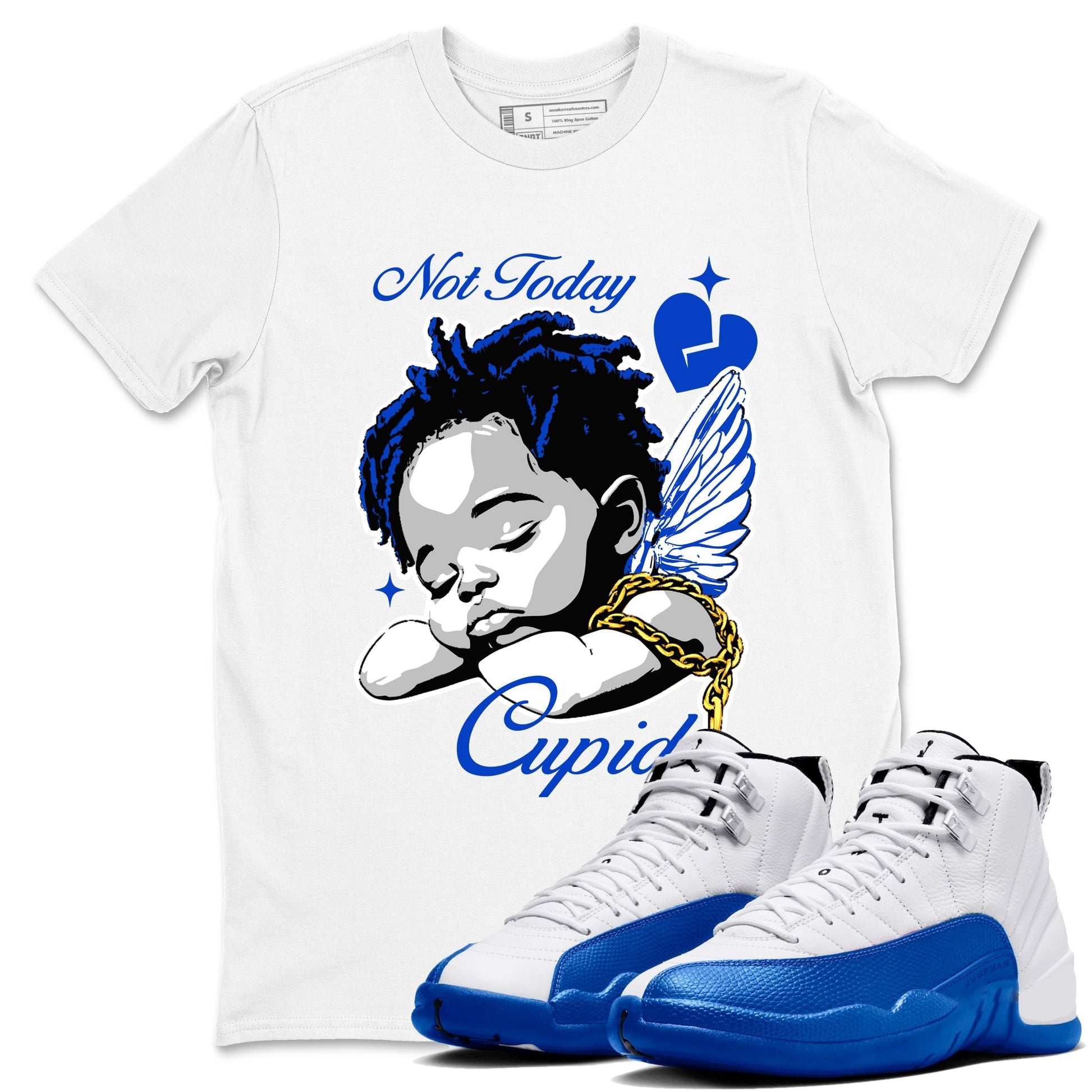 Not Today Cupid Sneaker Tees - Air Jordan 12 Blueberry